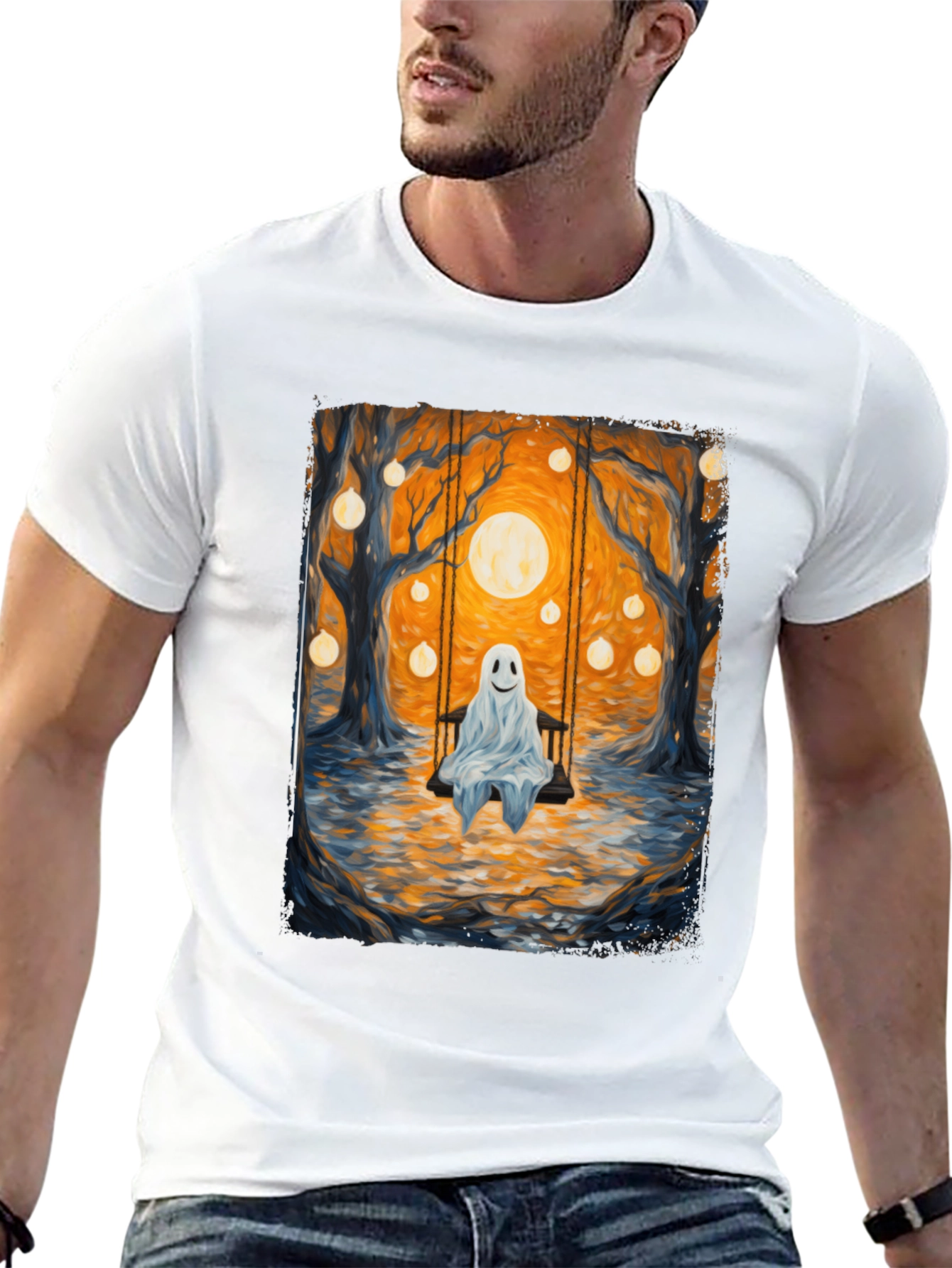 Ghost on Swing T-Shirt - Spooky Season