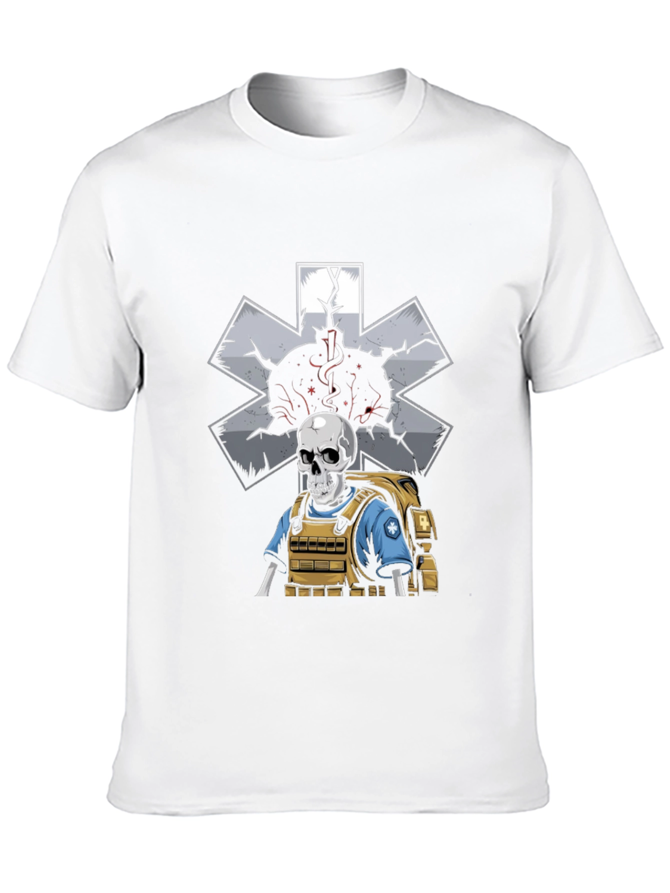 Skeleton EMT T-Shirt: Medical Star of Life Graphic Tee