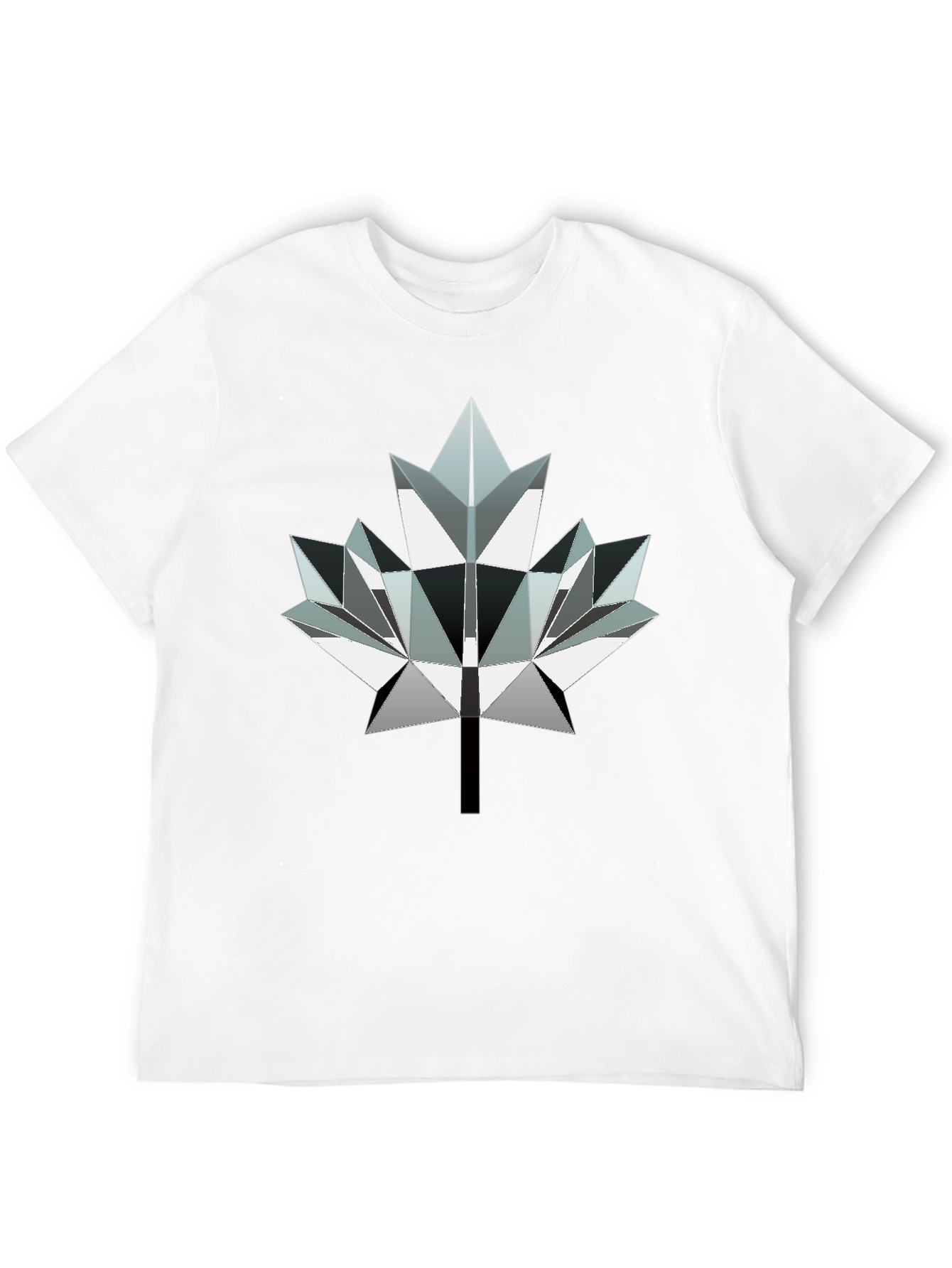 Geometric Maple Leaf Graphic Tee - Modern Canada Style