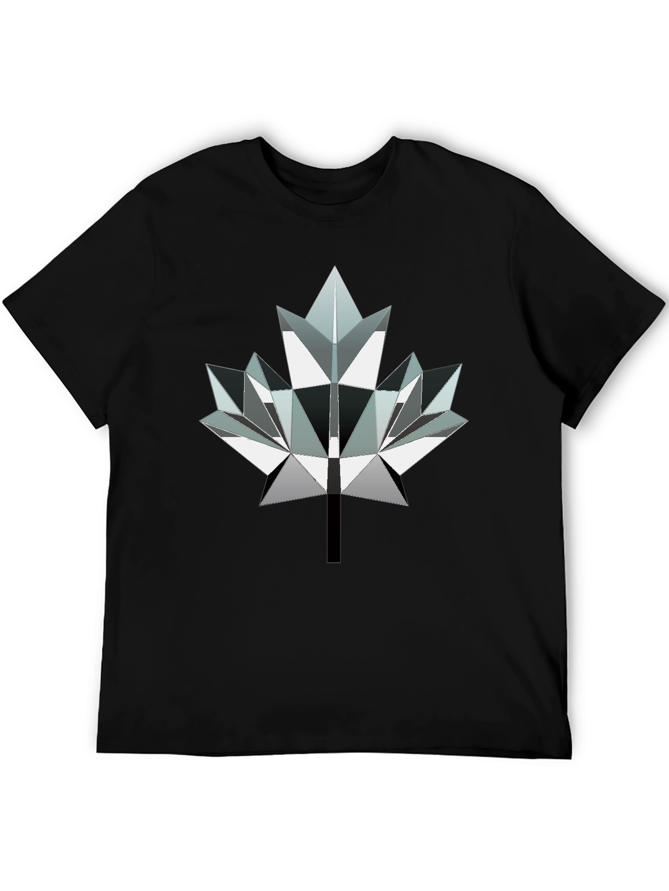 Geometric Maple Leaf Graphic Tee - Modern Canada Style