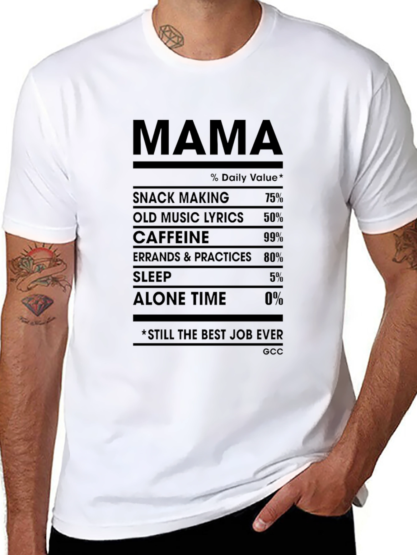 Mama Nutrition Facts Funny Mothers Day T-Shirt