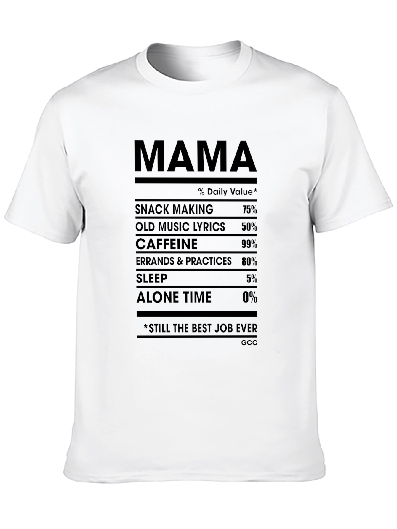 Mama Nutrition Facts Funny Mothers Day T-Shirt