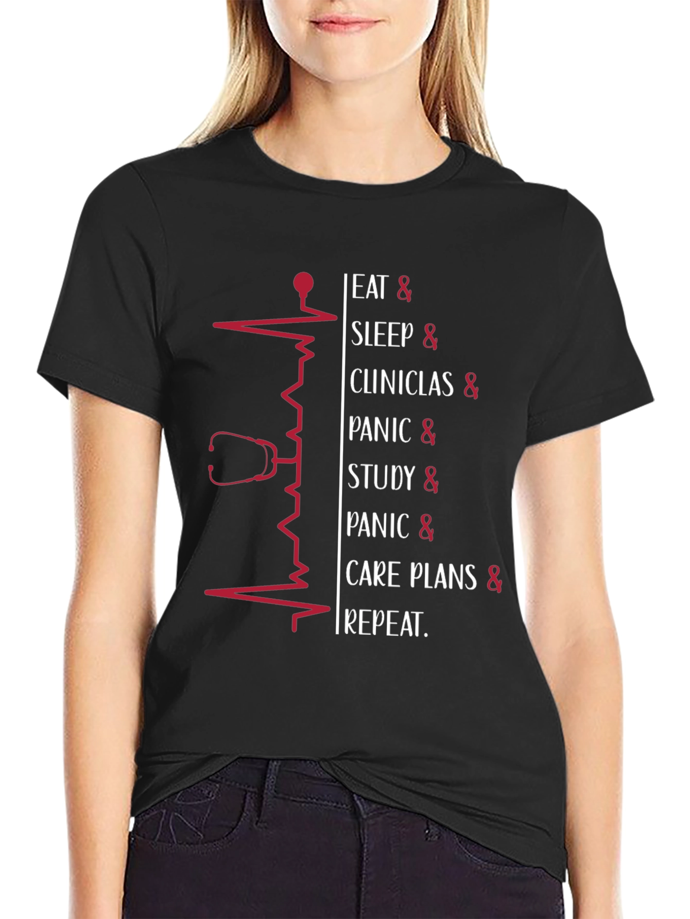Nurse Life T-Shirt: Eat Sleep Clinics Repeat