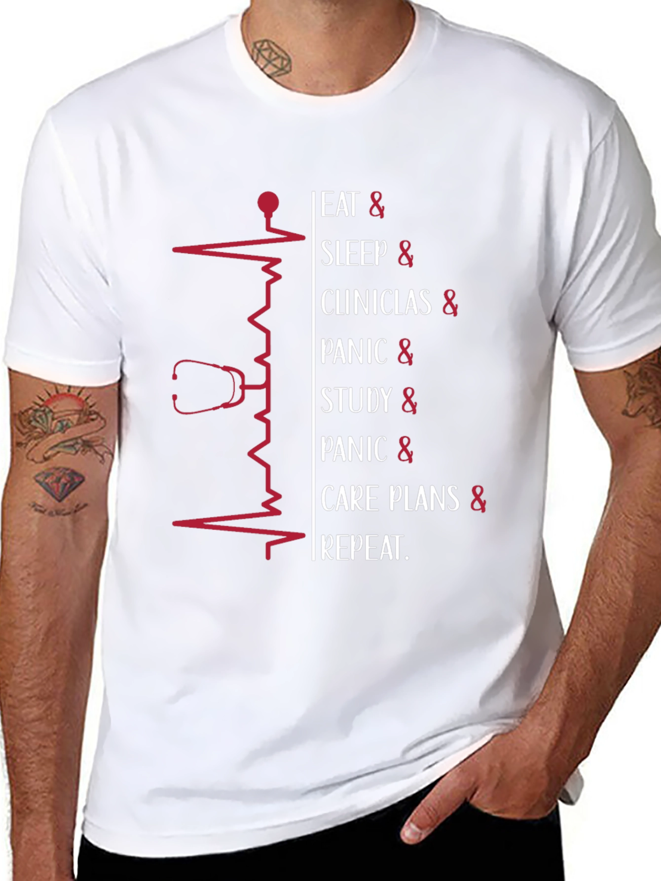 Nurse Life T-Shirt: Eat Sleep Clinics Repeat