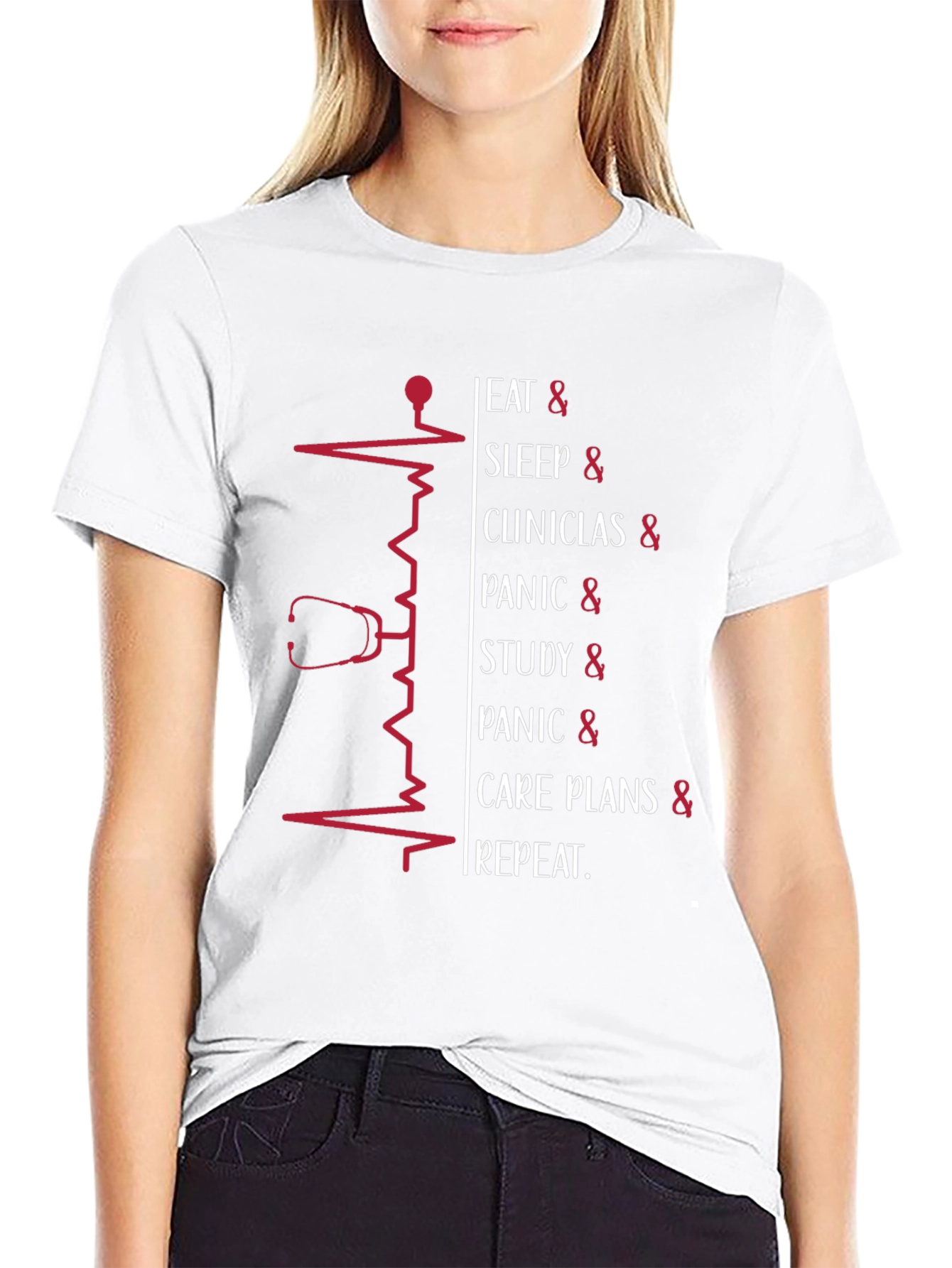 Nurse Life T-Shirt: Eat Sleep Clinics Repeat