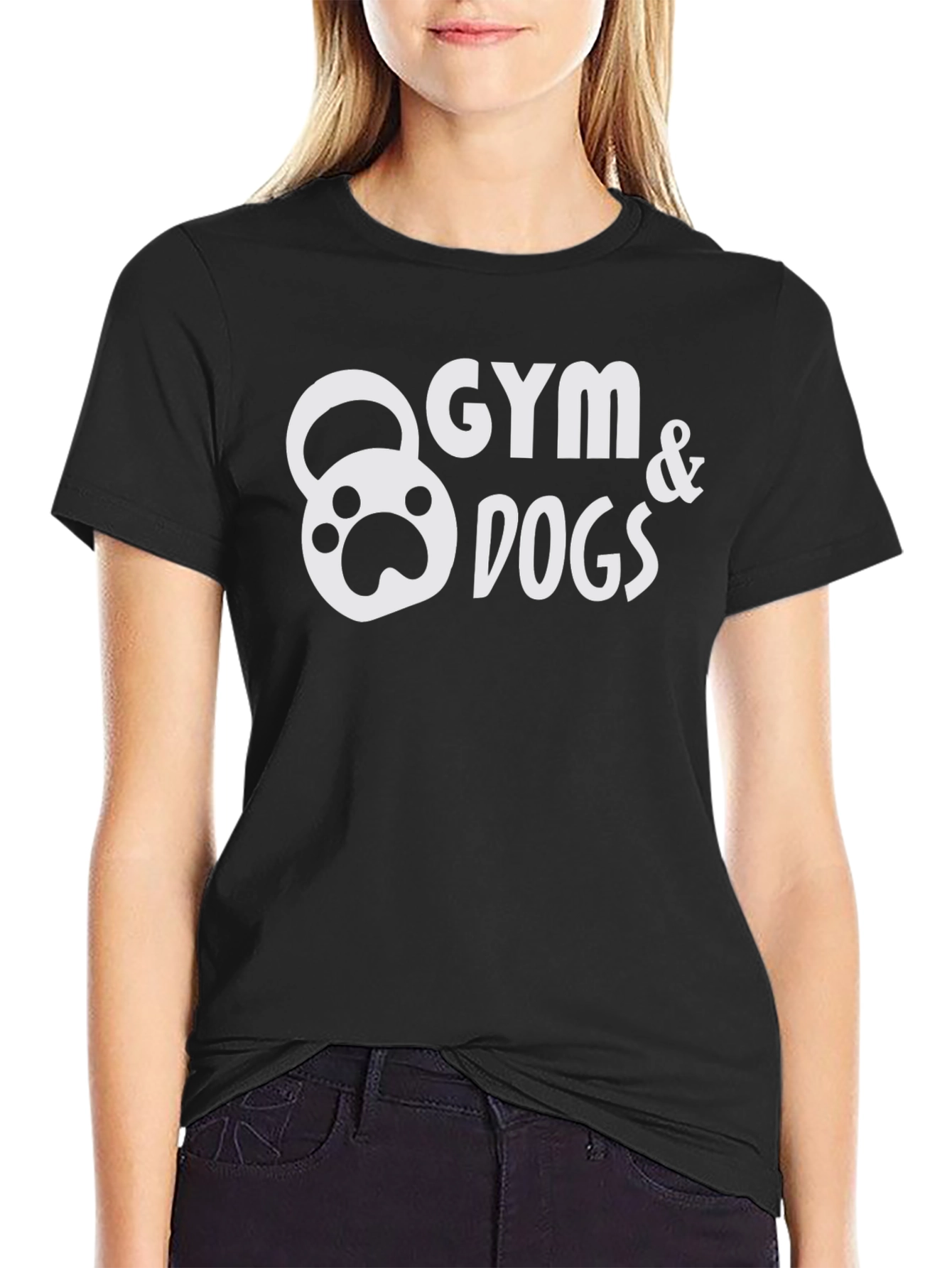 Gym & Dogs Graphic Tee - Black Cotton T-Shirt