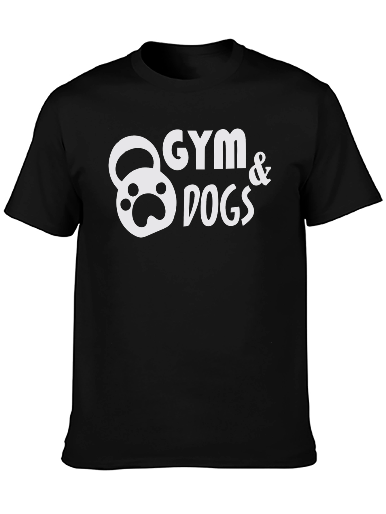 Gym & Dogs Graphic Tee - Black Cotton T-Shirt