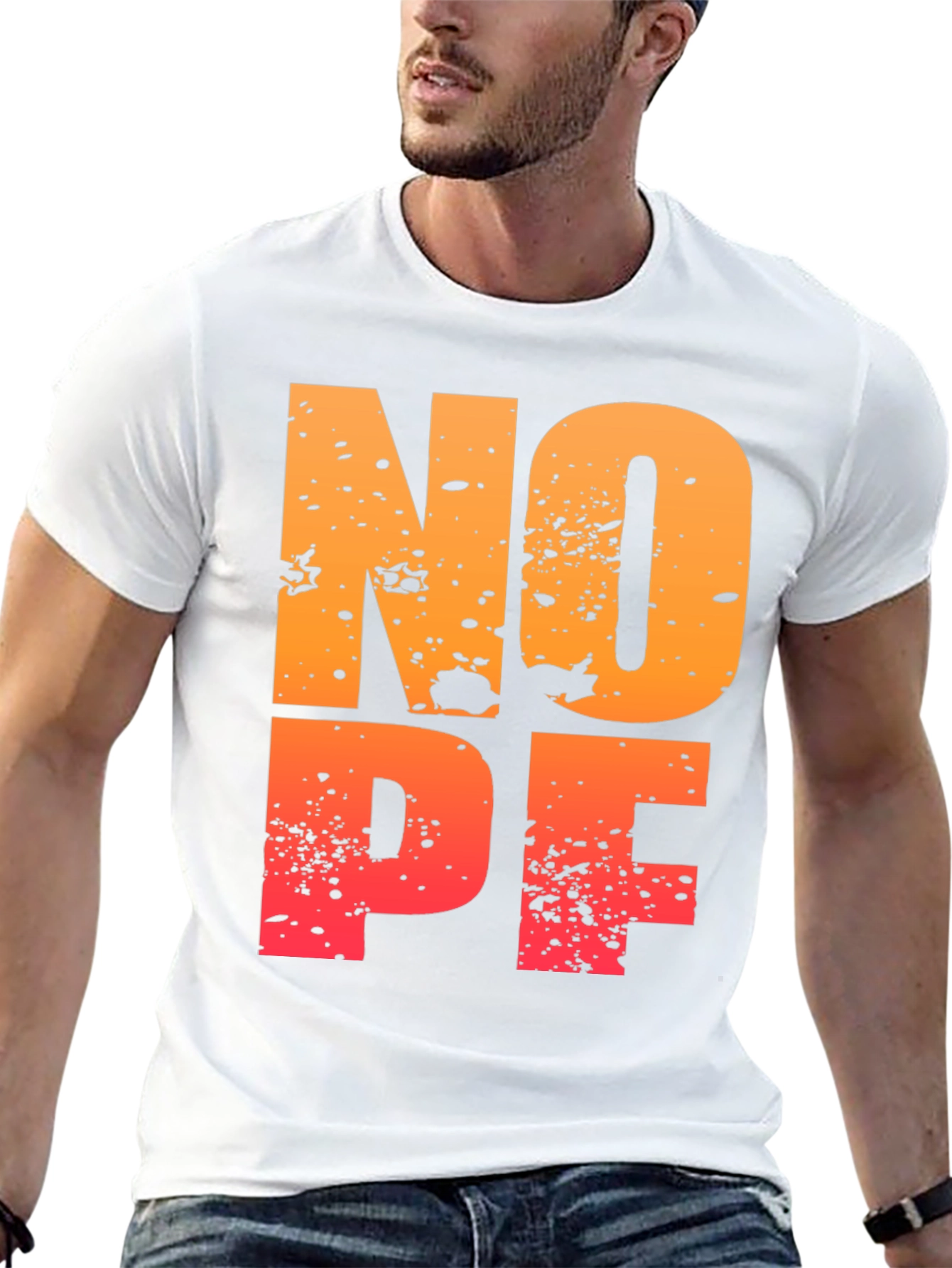 NOPE Distressed Graphic T-Shirt