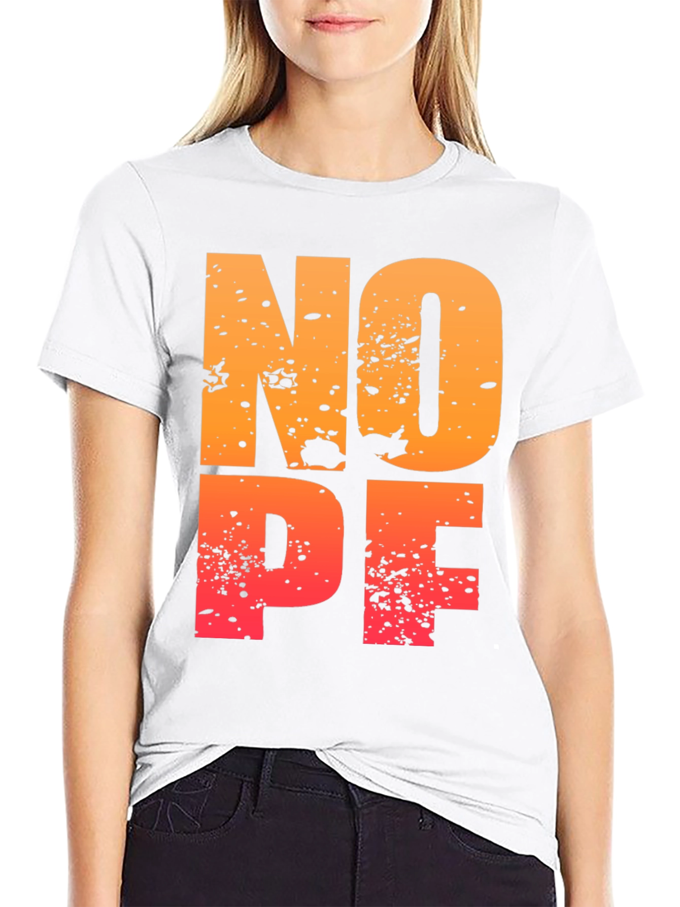 NOPE Distressed Graphic T-Shirt