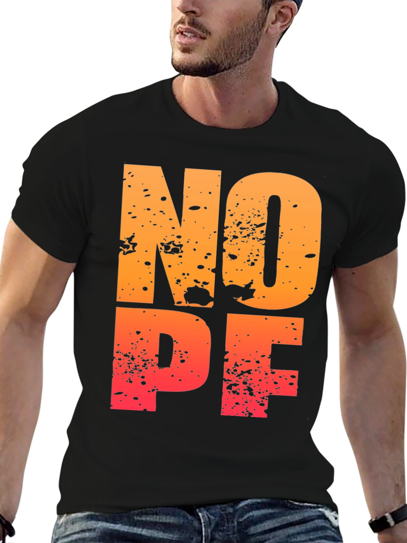 NOPE Distressed Graphic T-Shirt
