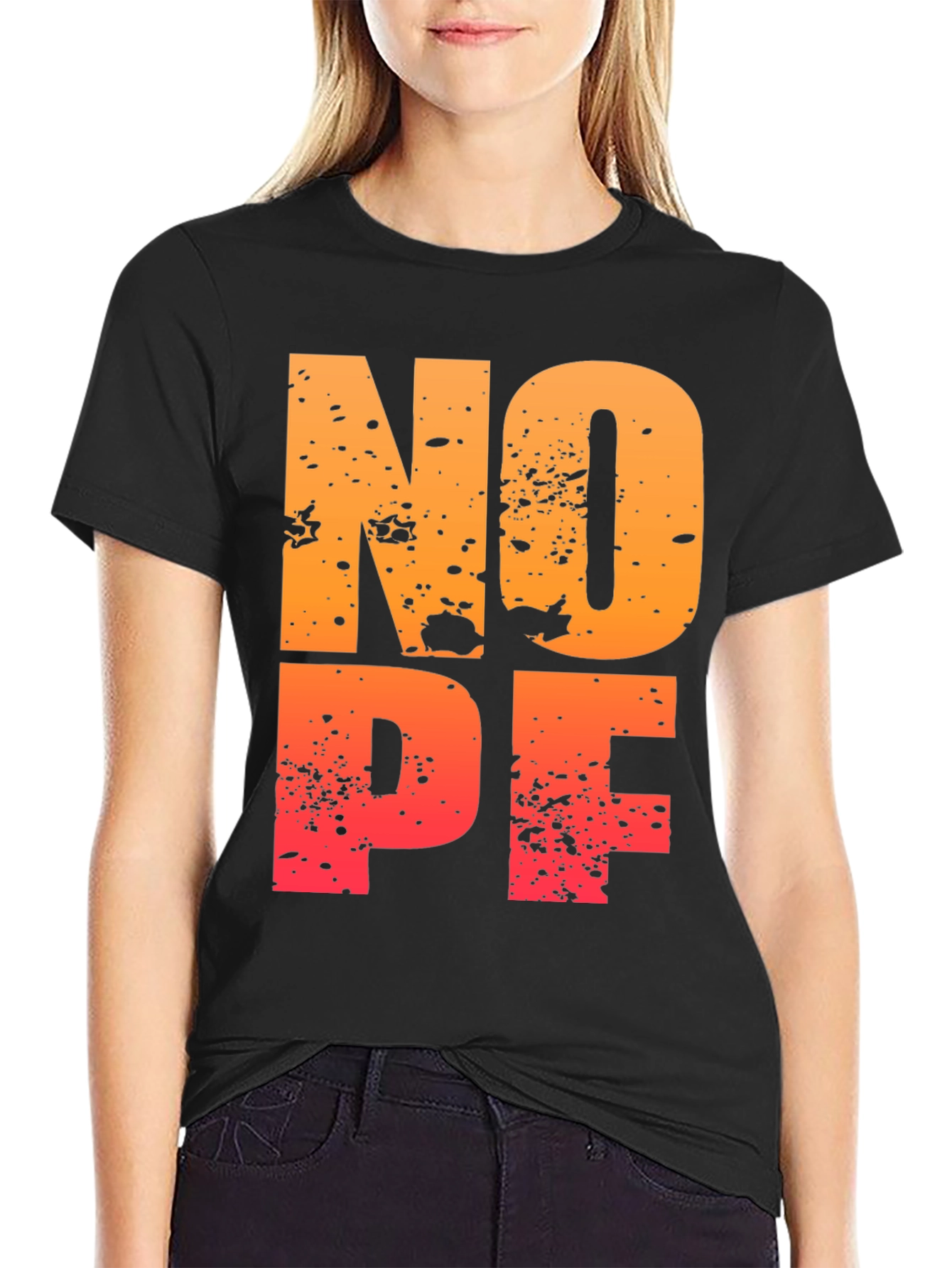 NOPE Distressed Graphic T-Shirt