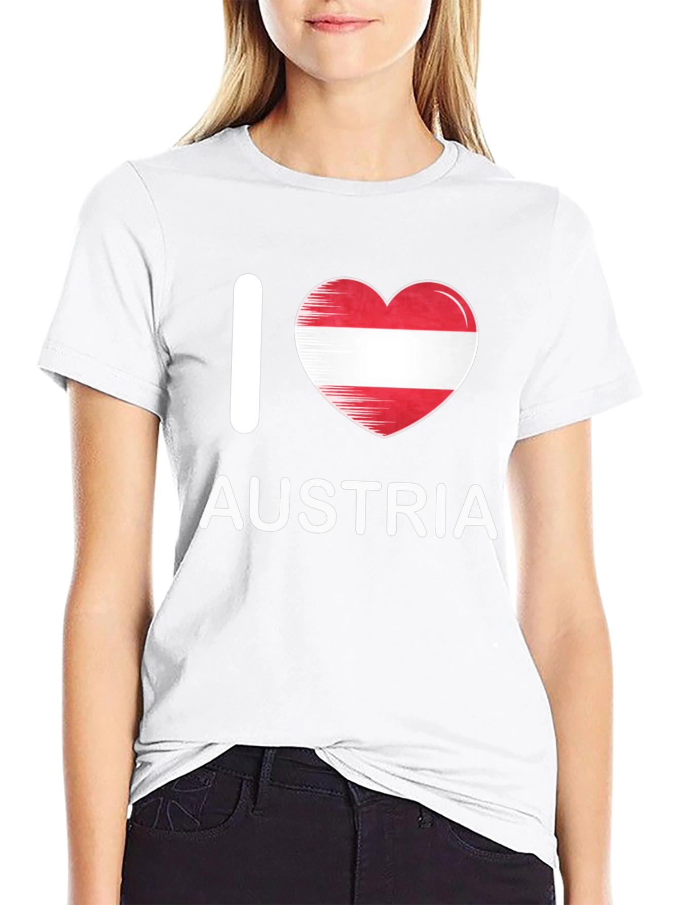 I Love Austria T-Shirt - Austrian Flag Heart Tee