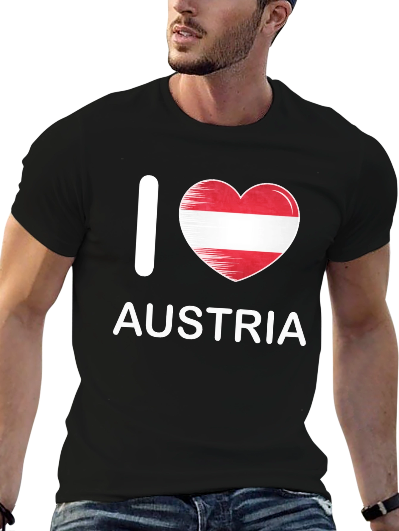 I Love Austria T-Shirt - Austrian Flag Heart Tee
