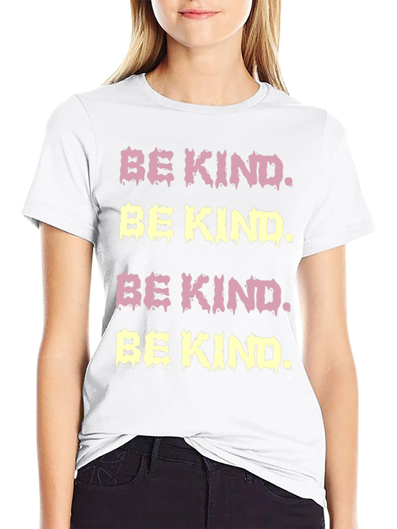 Be Kind Graphic Tee - Black Cotton Casual T-Shirt