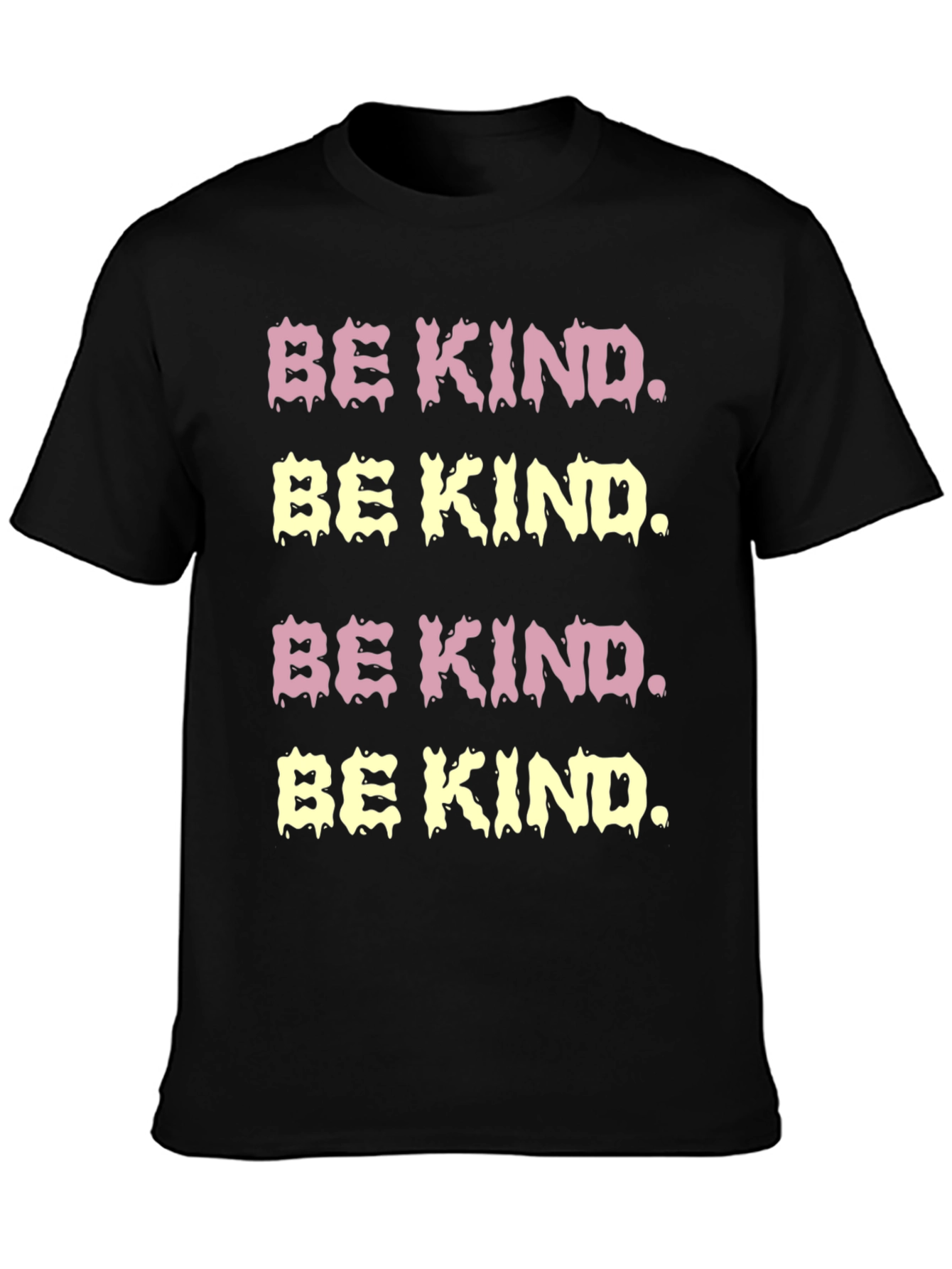 Be Kind Graphic Tee - Black Cotton Casual T-Shirt