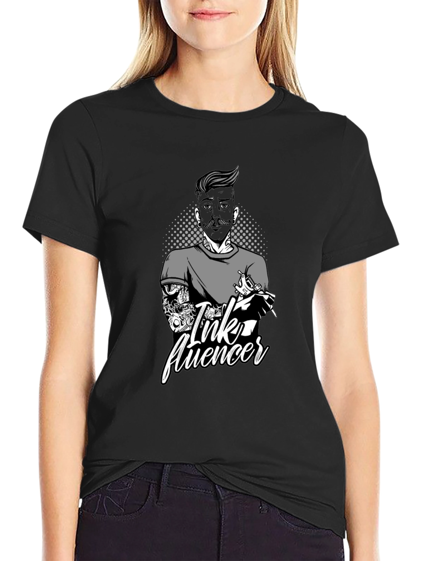 Ink Fluencer Black T-Shirt - Tattoo Artist Design