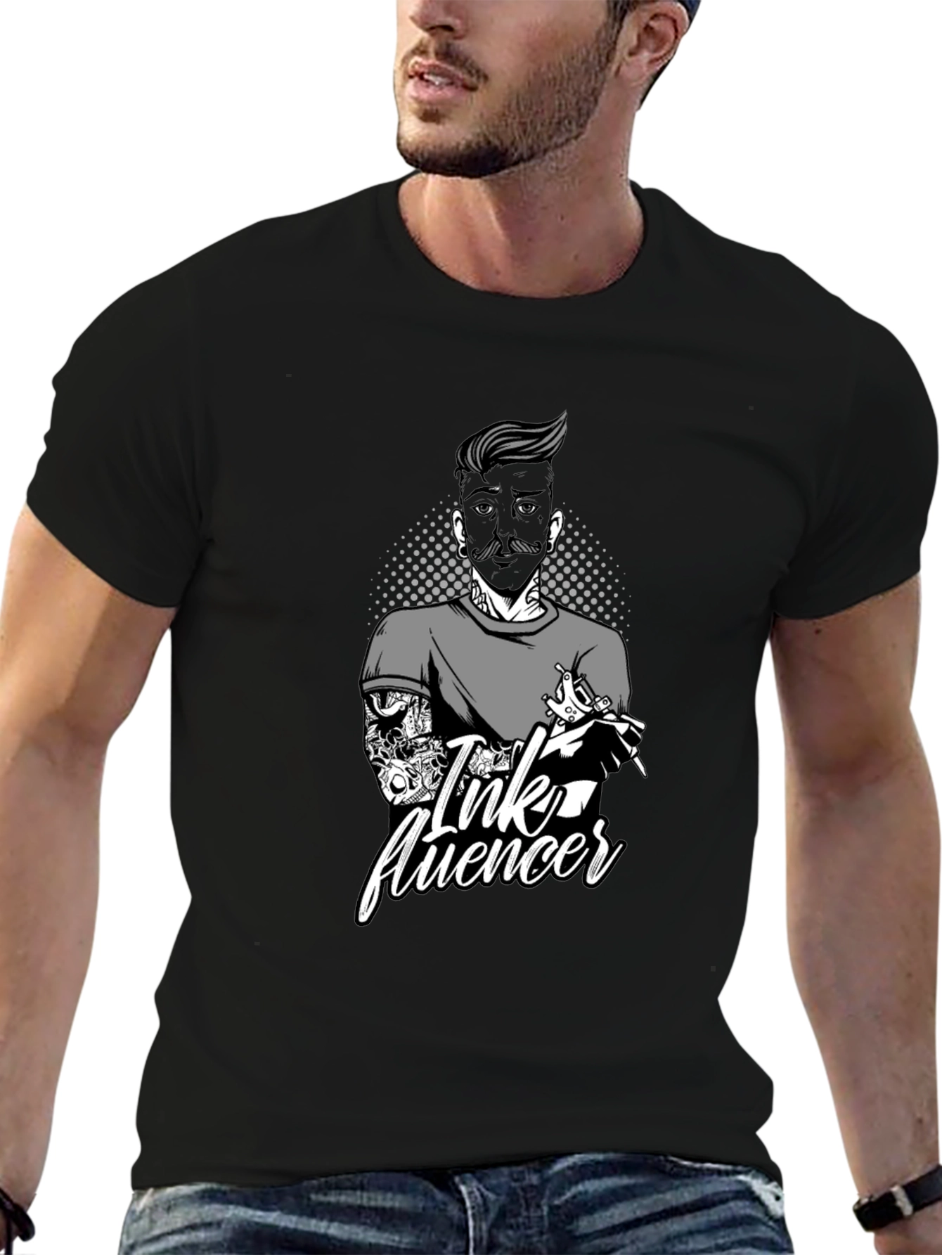 Ink Fluencer Black T-Shirt - Tattoo Artist Design
