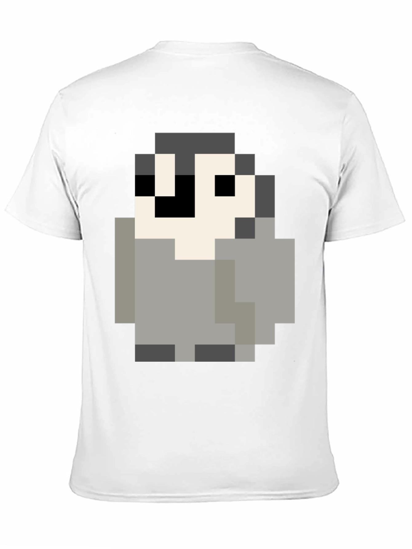 Pixel Art Penguin Graphic Tee - Black
