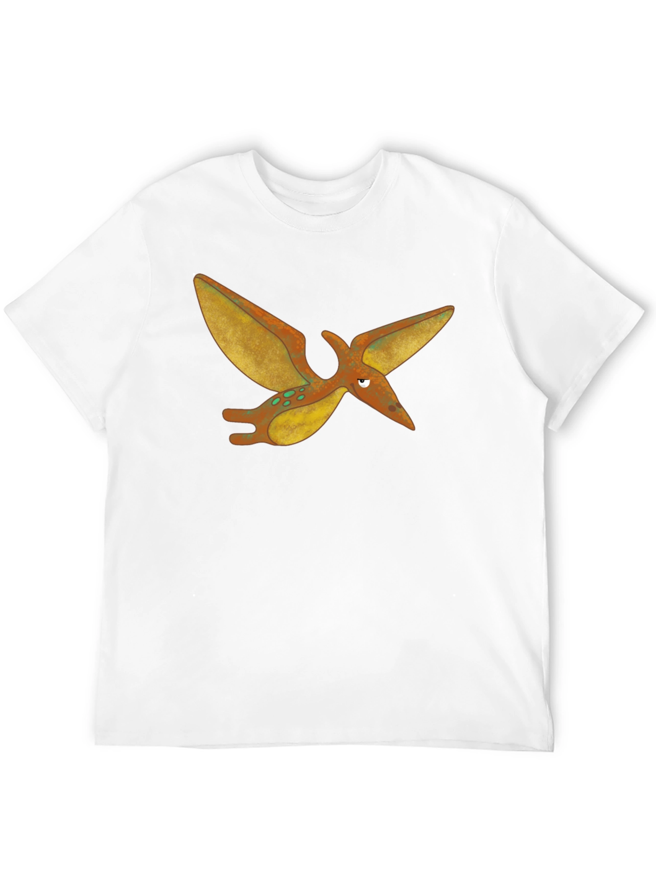 Cartoon Pterodactyl Black T-Shirt