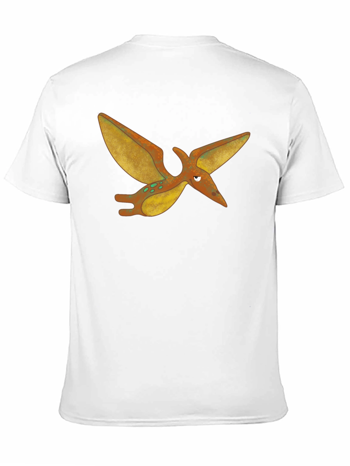 Cartoon Pterodactyl Black T-Shirt