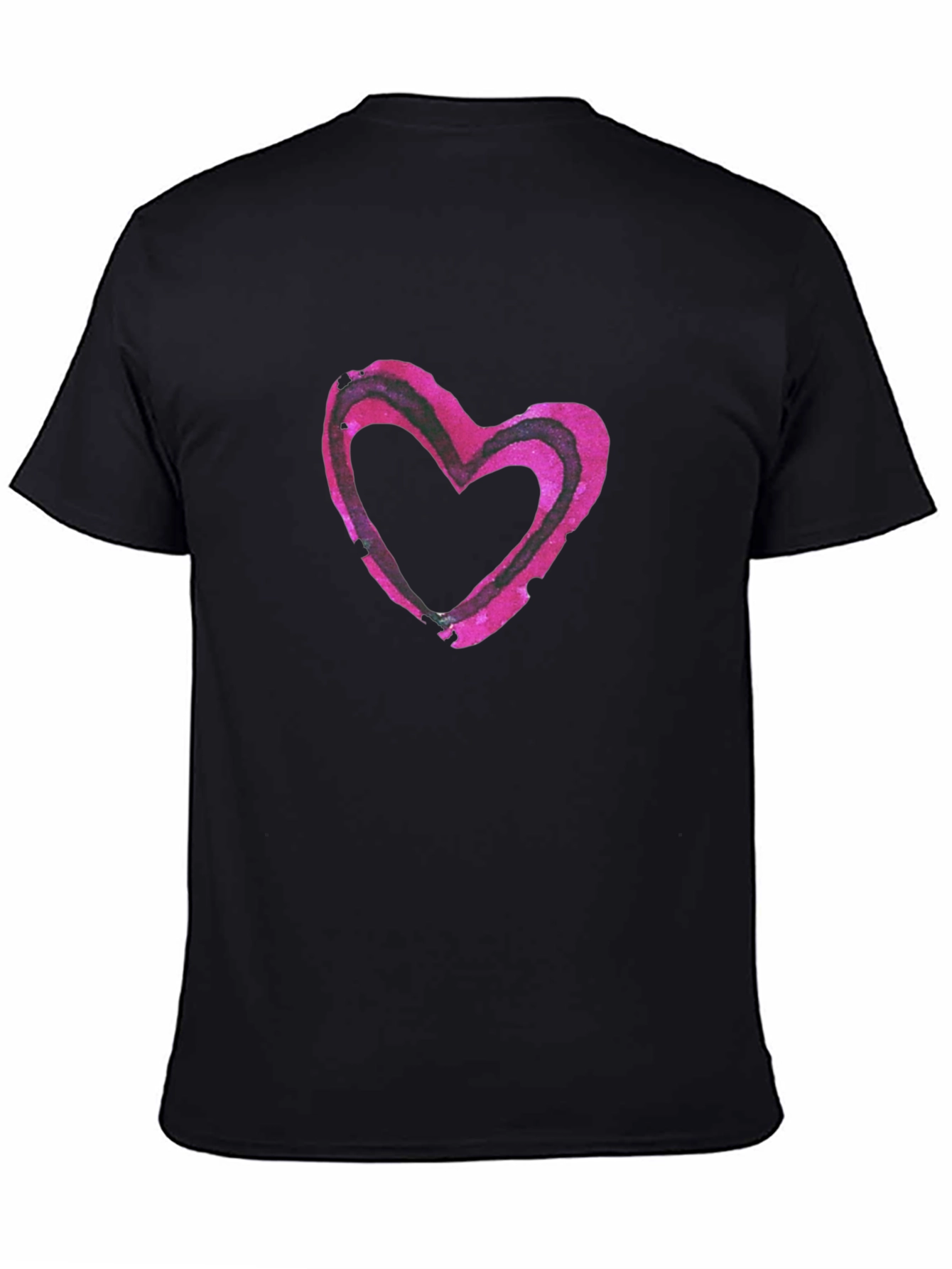 Heart Print Black Tee