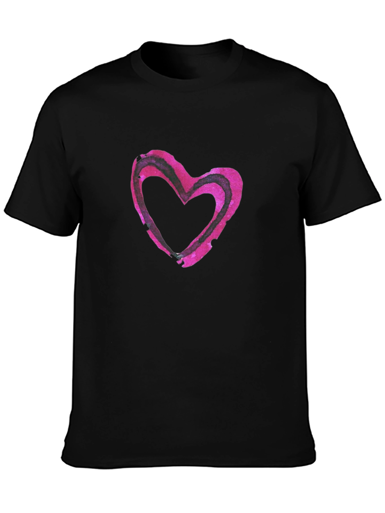 Heart Print Black Tee