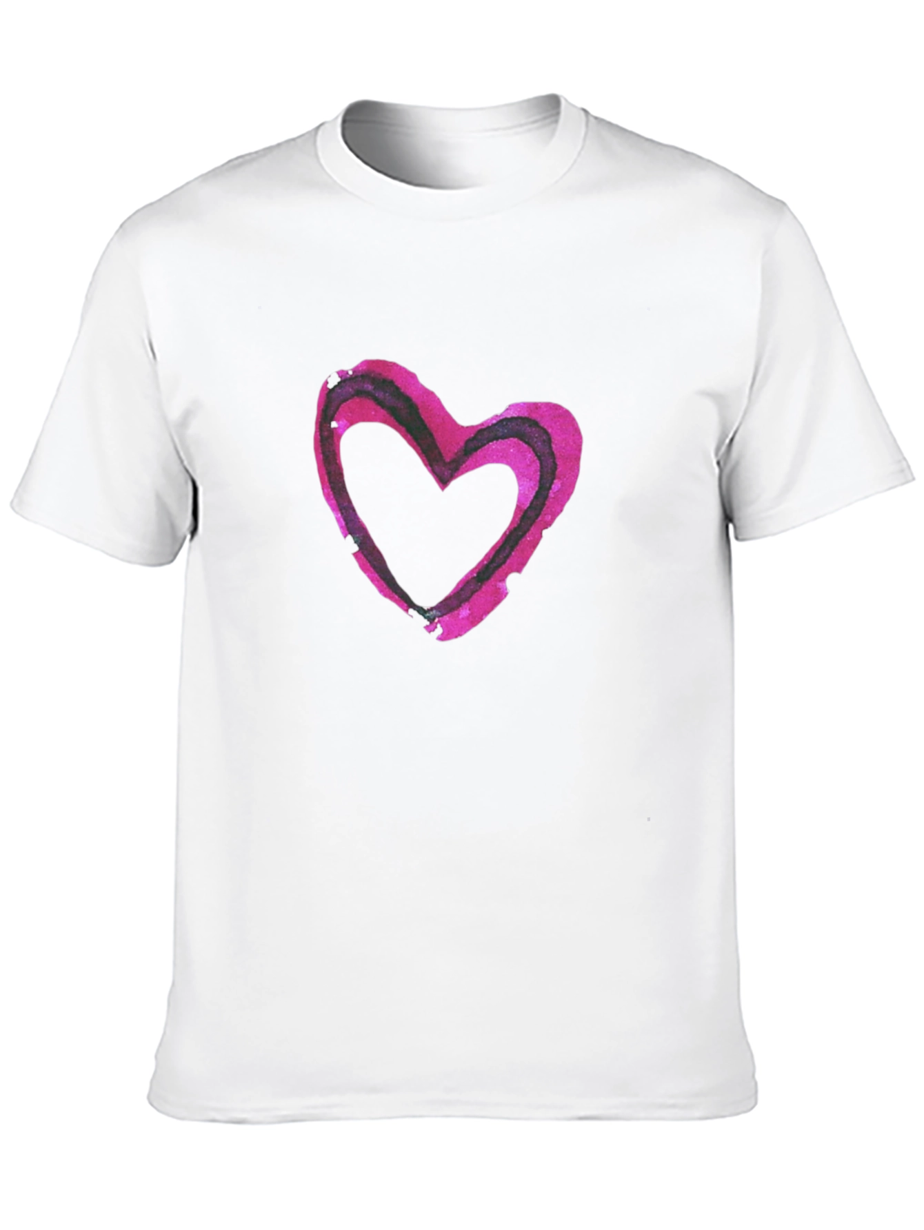 Heart Print Black Tee