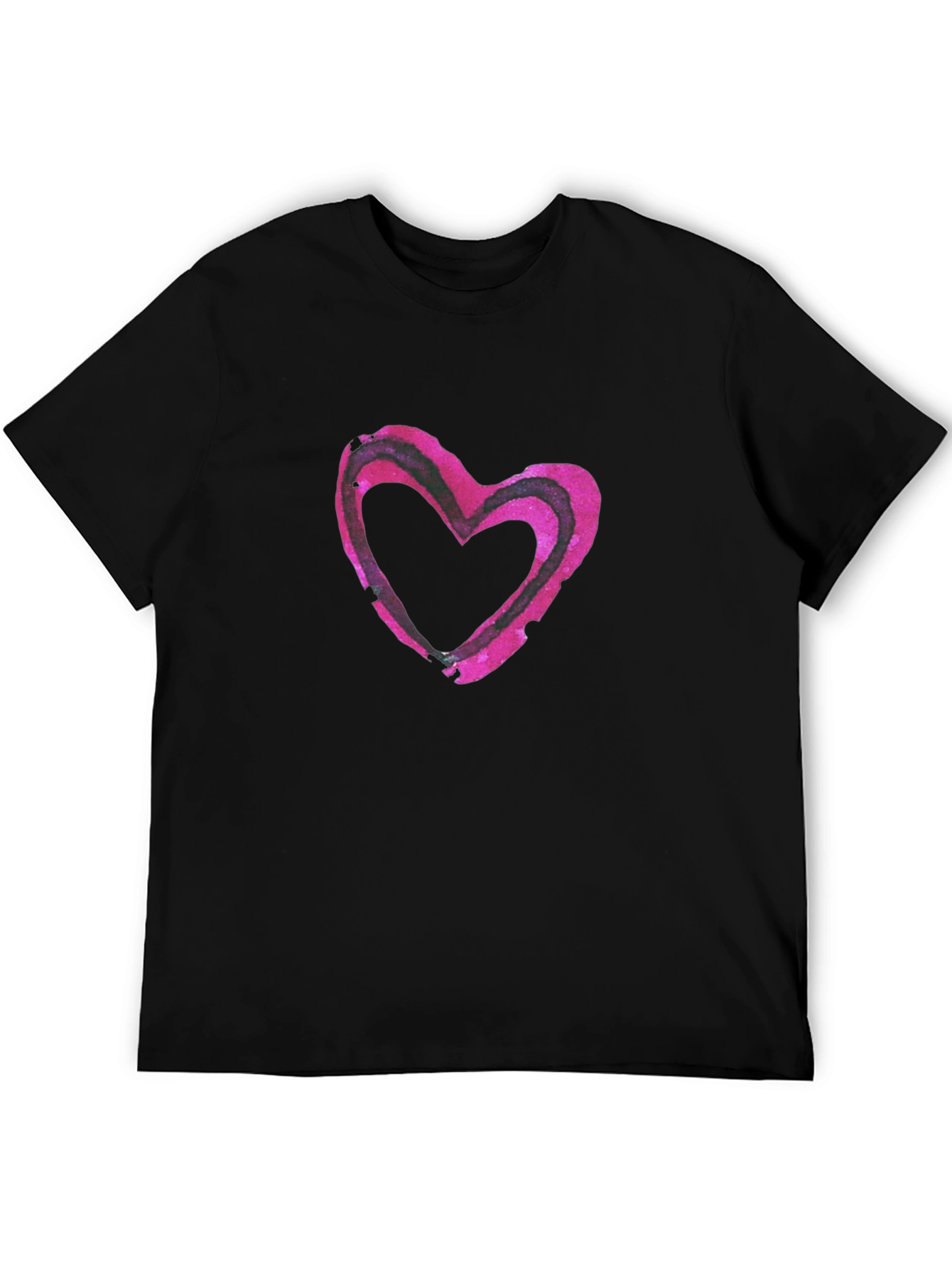 Heart Print Black Tee