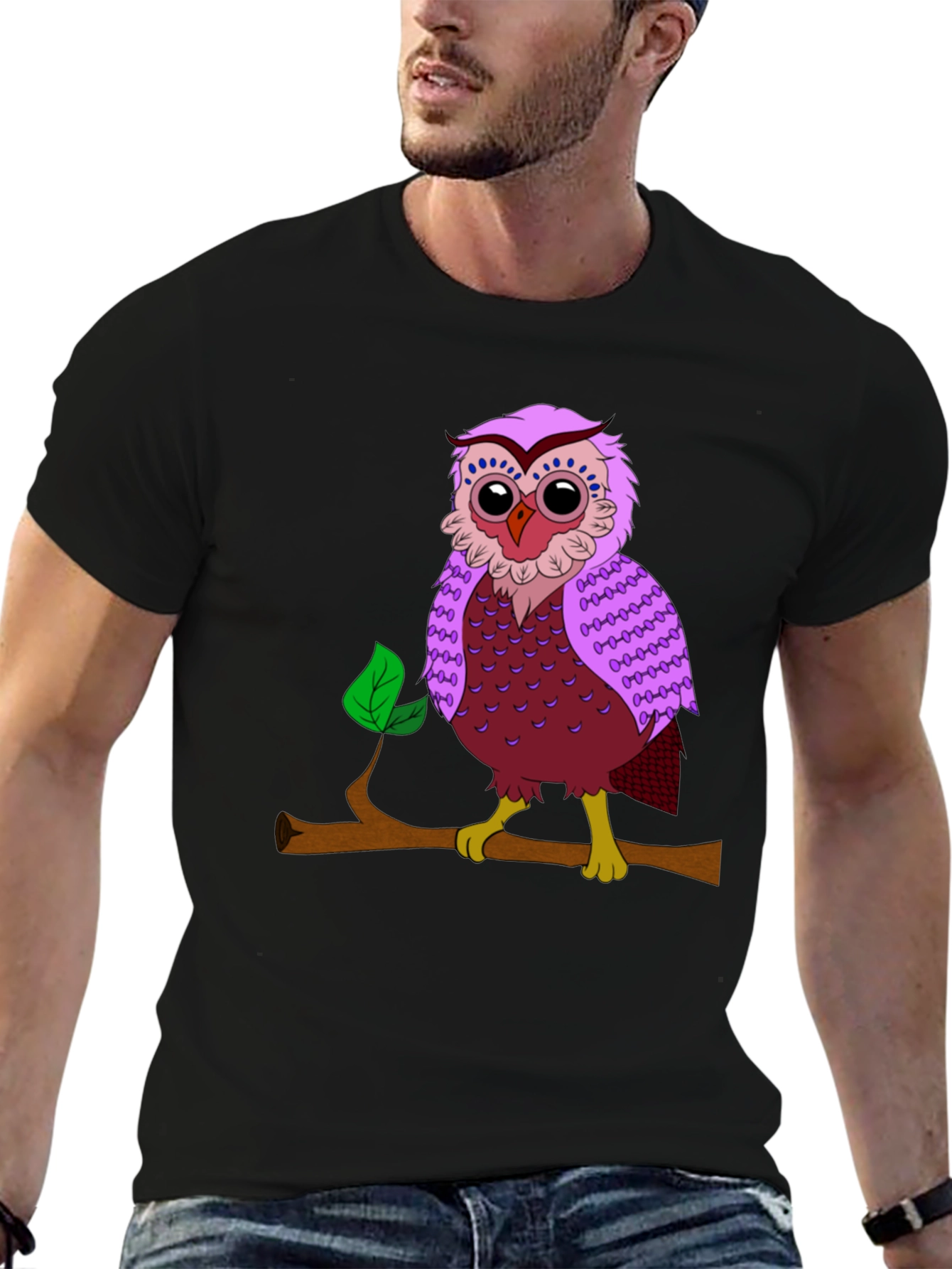 Owl on Branch Graphic T-Shirt