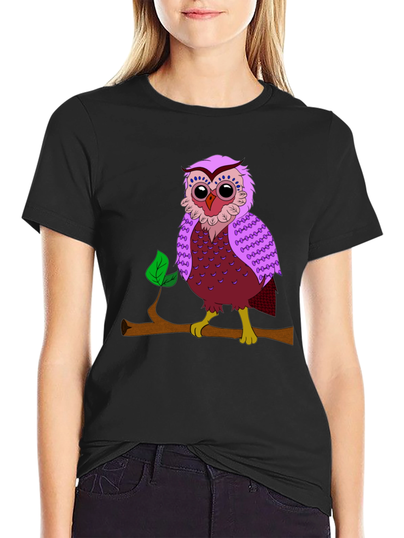 Owl on Branch Graphic T-Shirt
