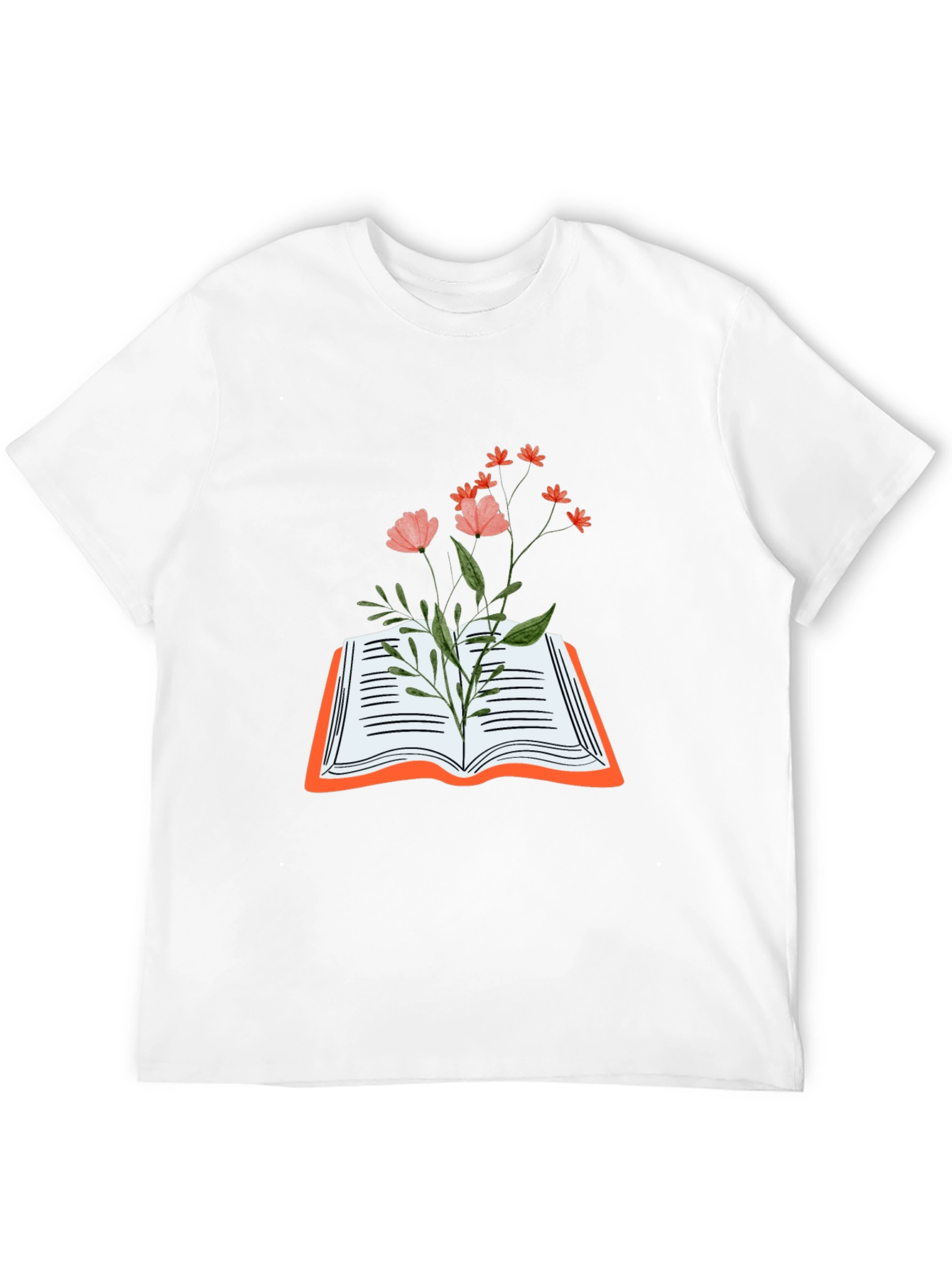 Floral Book Graphic Tee - Stylish and Unique