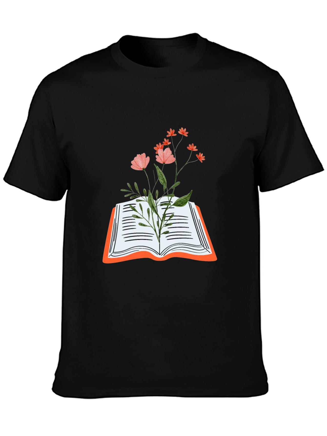 Floral Book Graphic Tee - Stylish and Unique