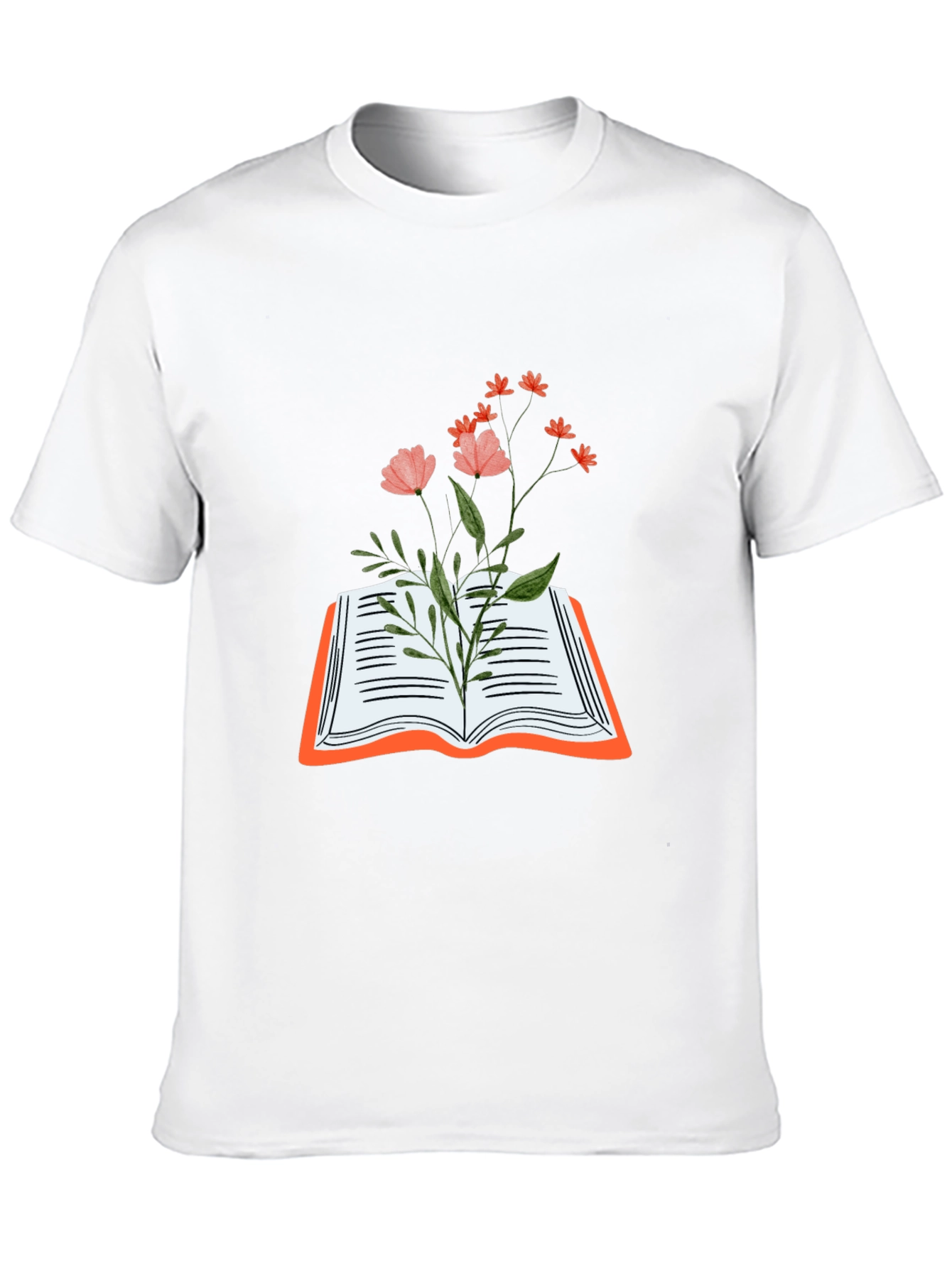 Floral Book Graphic Tee - Stylish and Unique