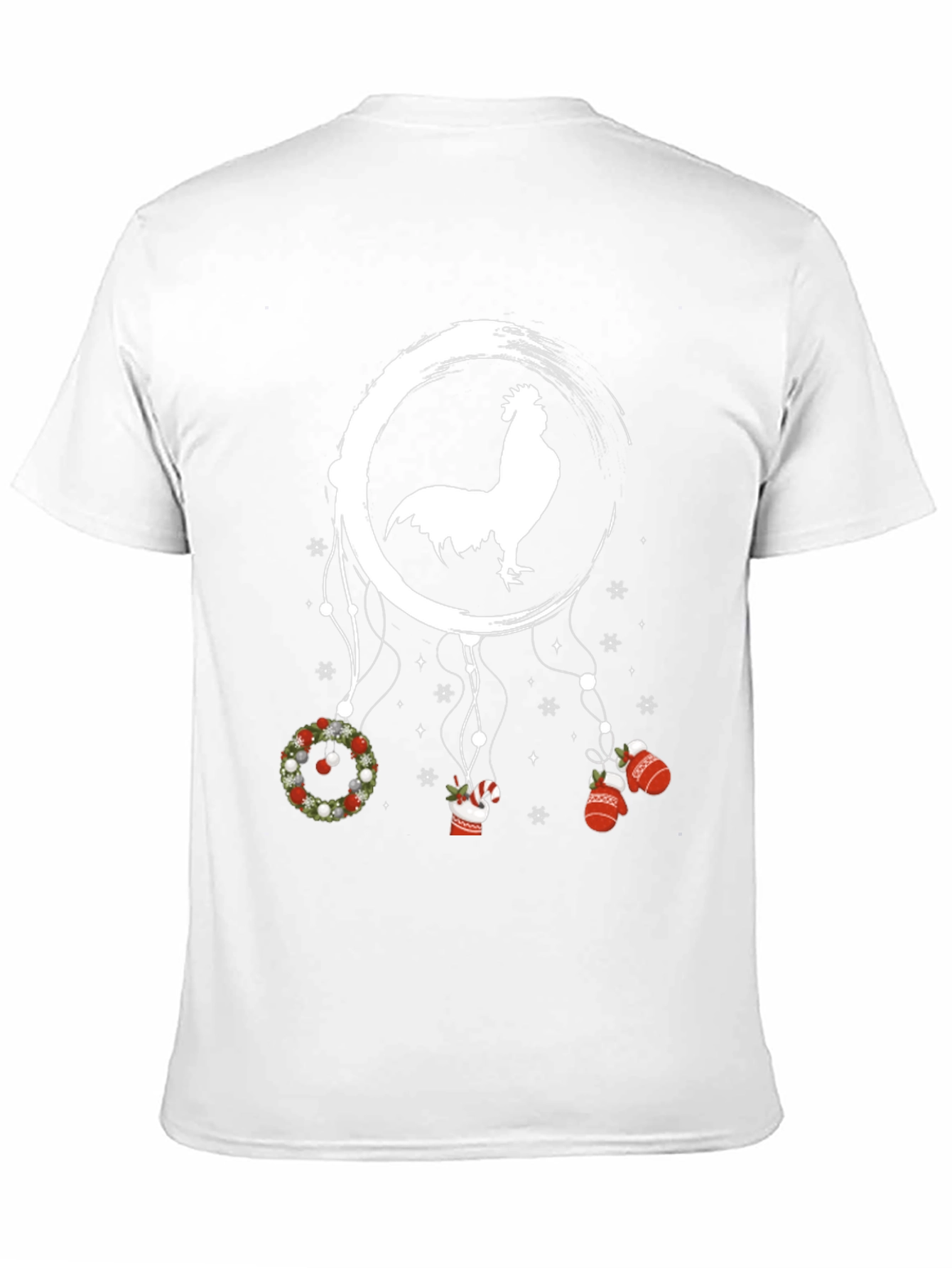 Festive Rooster Dreamcatcher Graphic Tee - Christmas