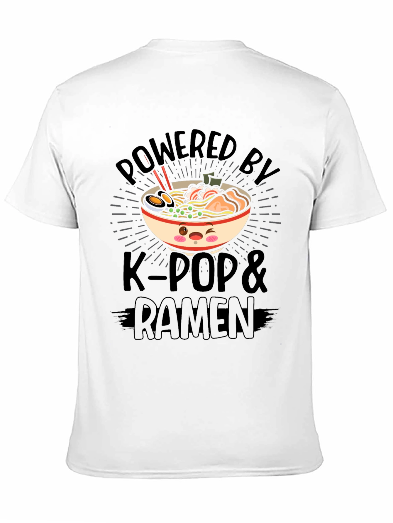 Powered By K-Pop & Ramen Black T-Shirt