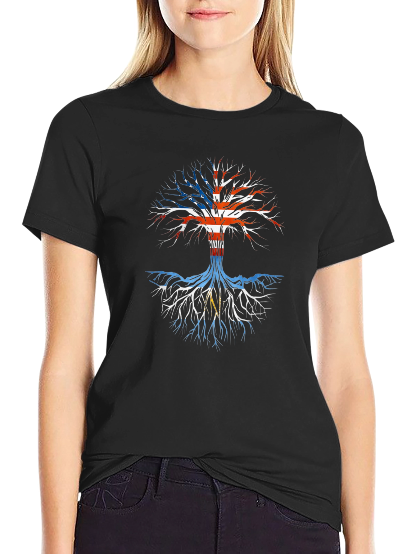 Patriotic Tree T-Shirt - USA Roots Design