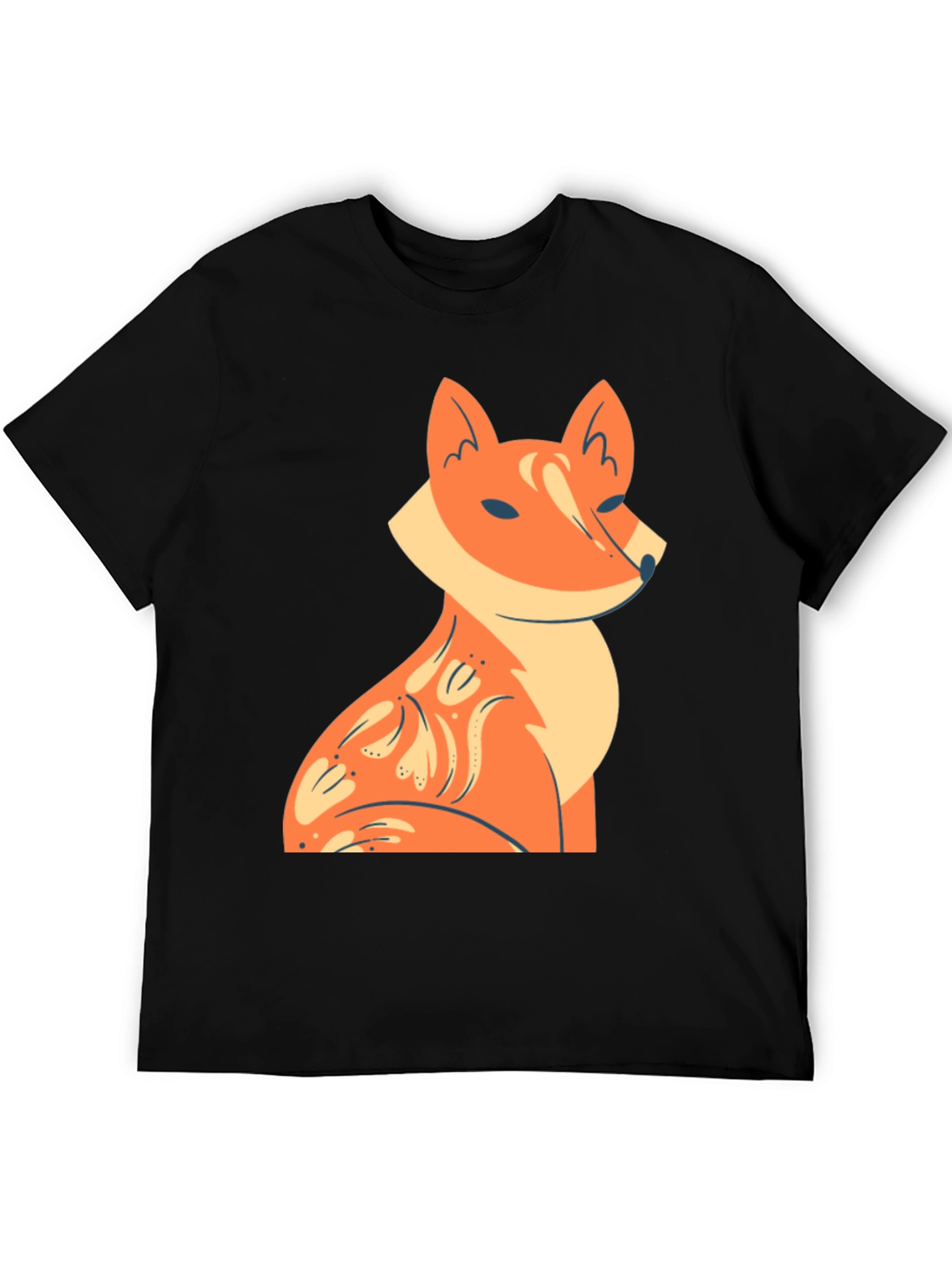 Fox Graphic Tee - Stylish Black Cotton T-Shirt