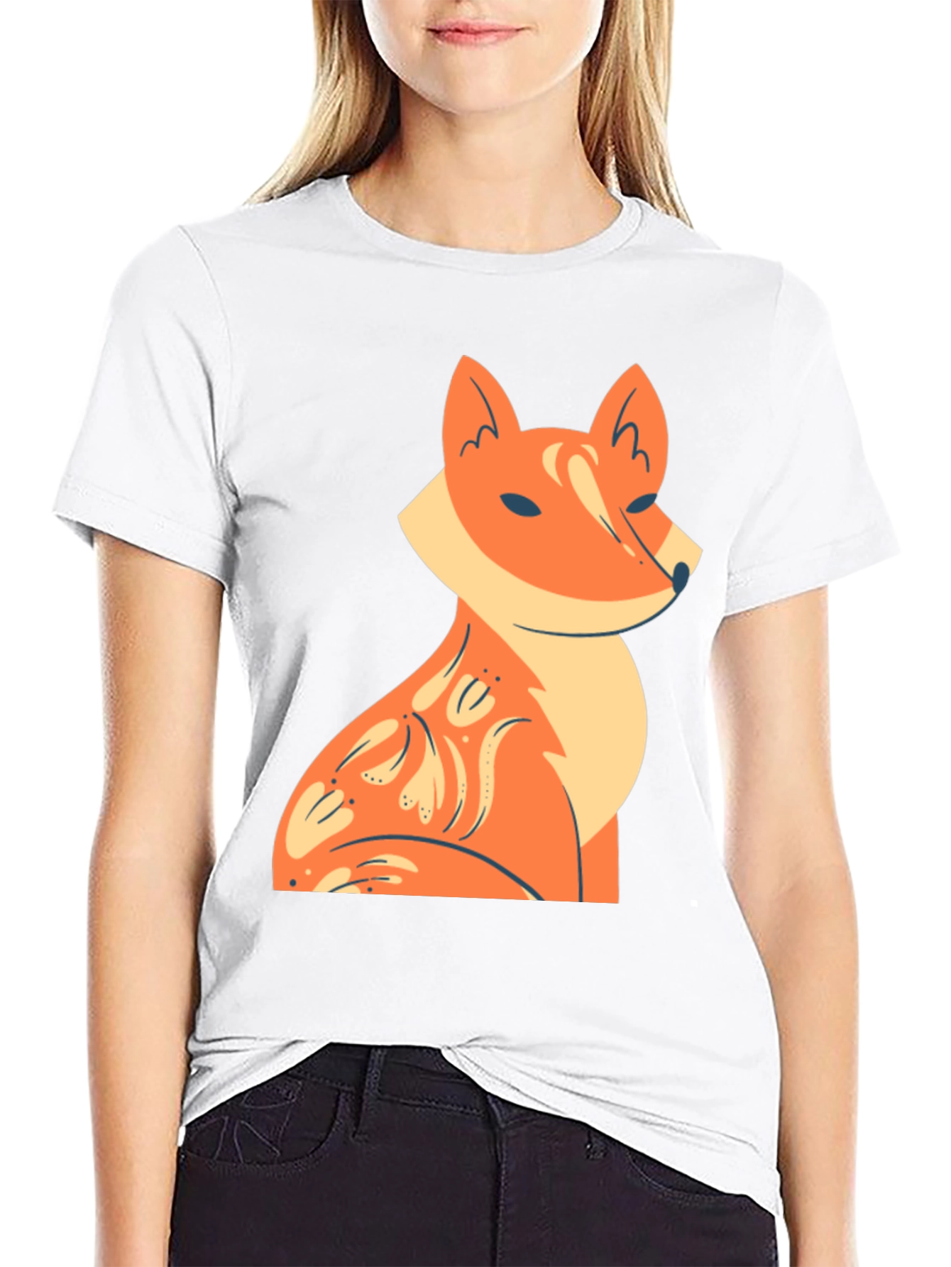 Fox Graphic Tee - Stylish Black Cotton T-Shirt