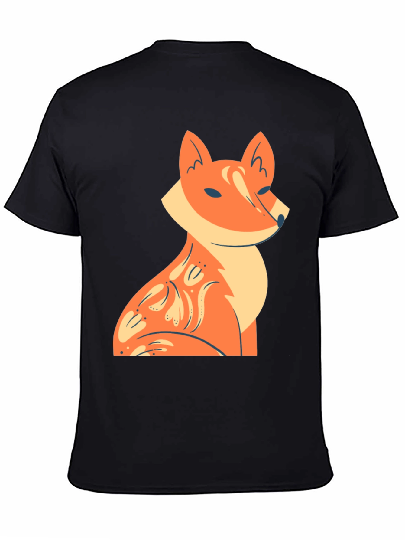 Fox Graphic Tee - Stylish Black Cotton T-Shirt