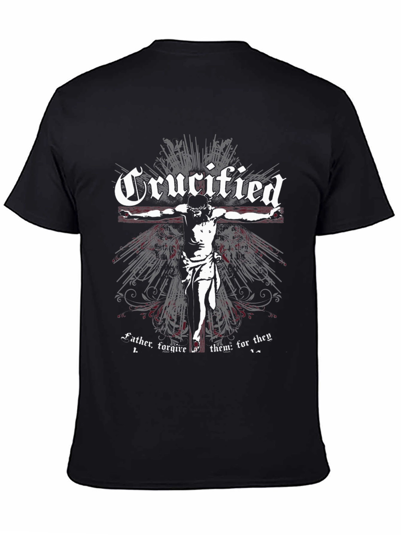 Crucified Graphic Tee - Black Religious T-Shirt