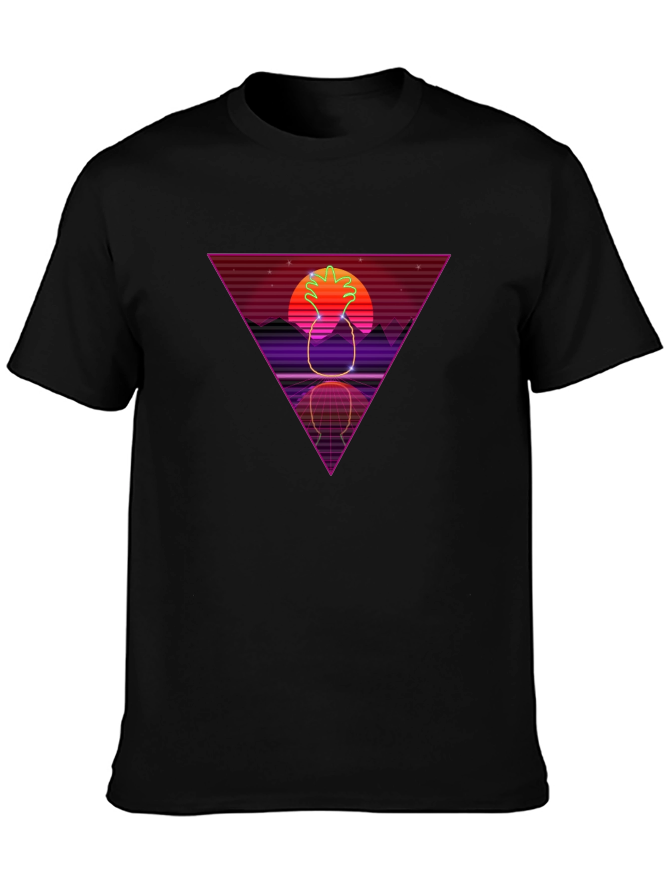 Retro Pineapple T-Shirt - 80s Synthwave Style