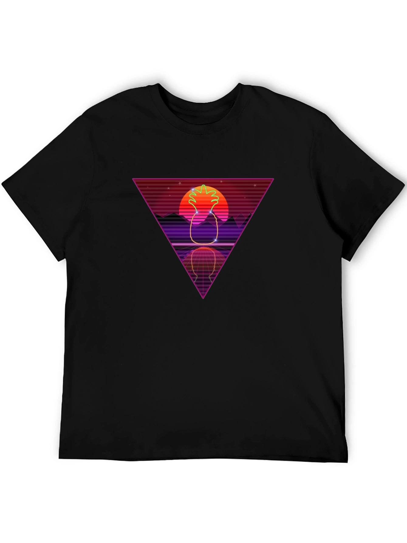 Retro Pineapple T-Shirt - 80s Synthwave Style