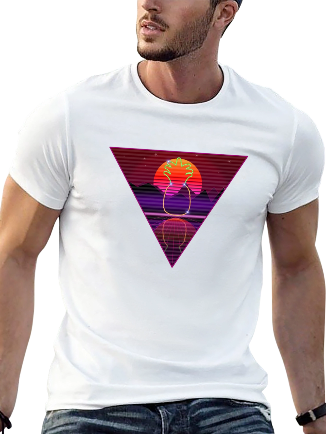 Retro Pineapple T-Shirt - 80s Synthwave Style