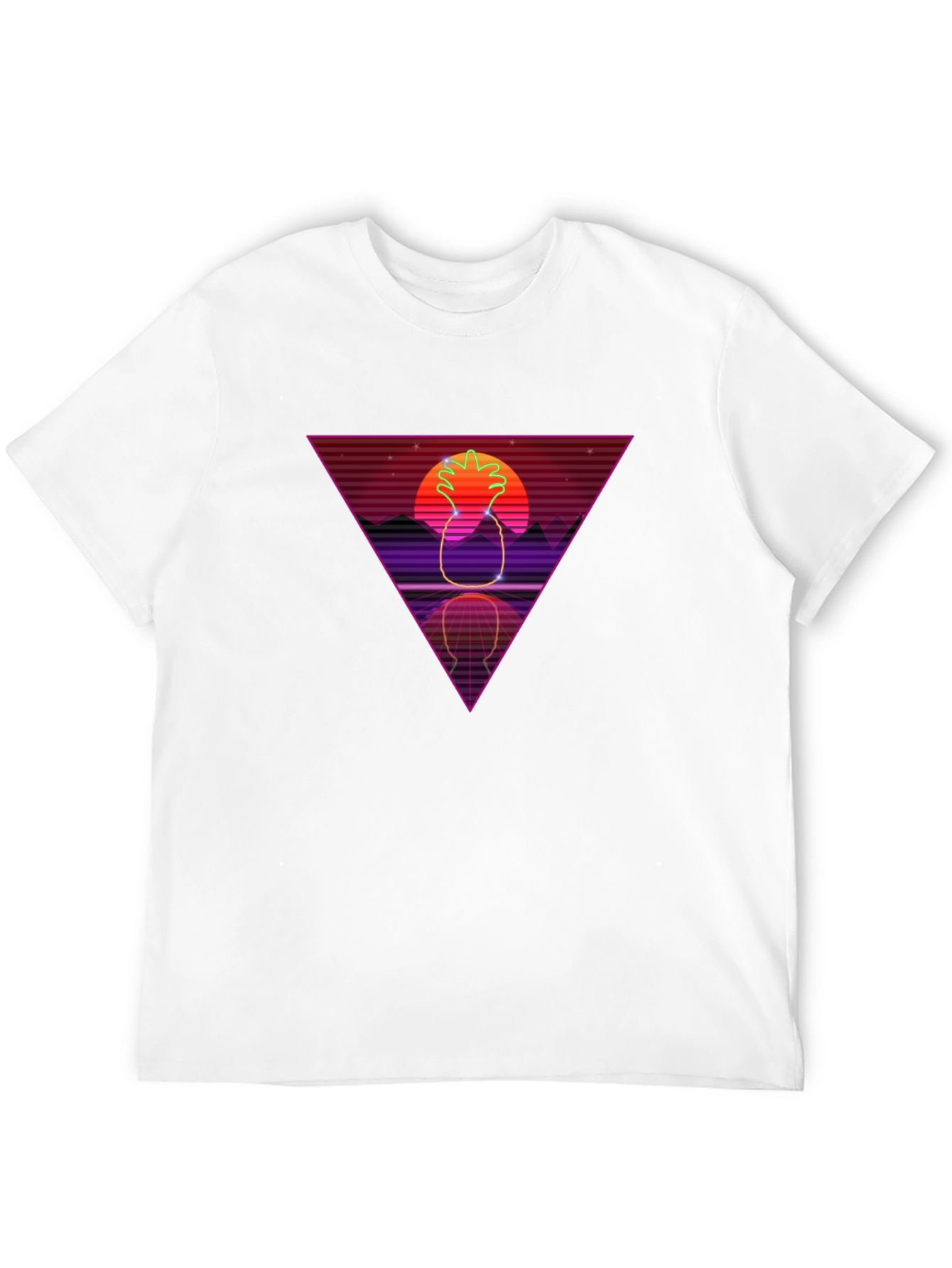 Retro Pineapple T-Shirt - 80s Synthwave Style