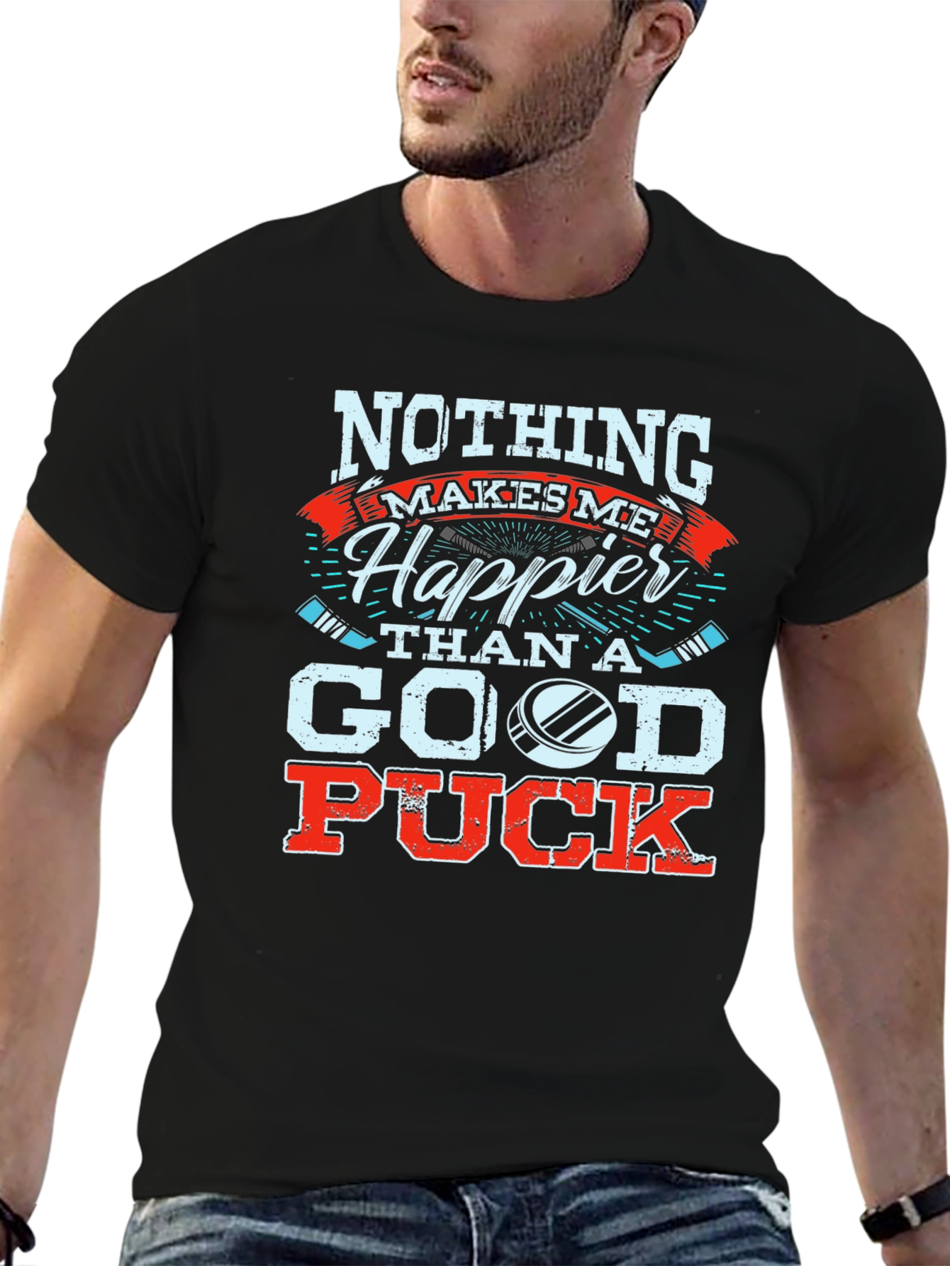 Hockey Fan T-Shirt: Nothing Makes Me Happier