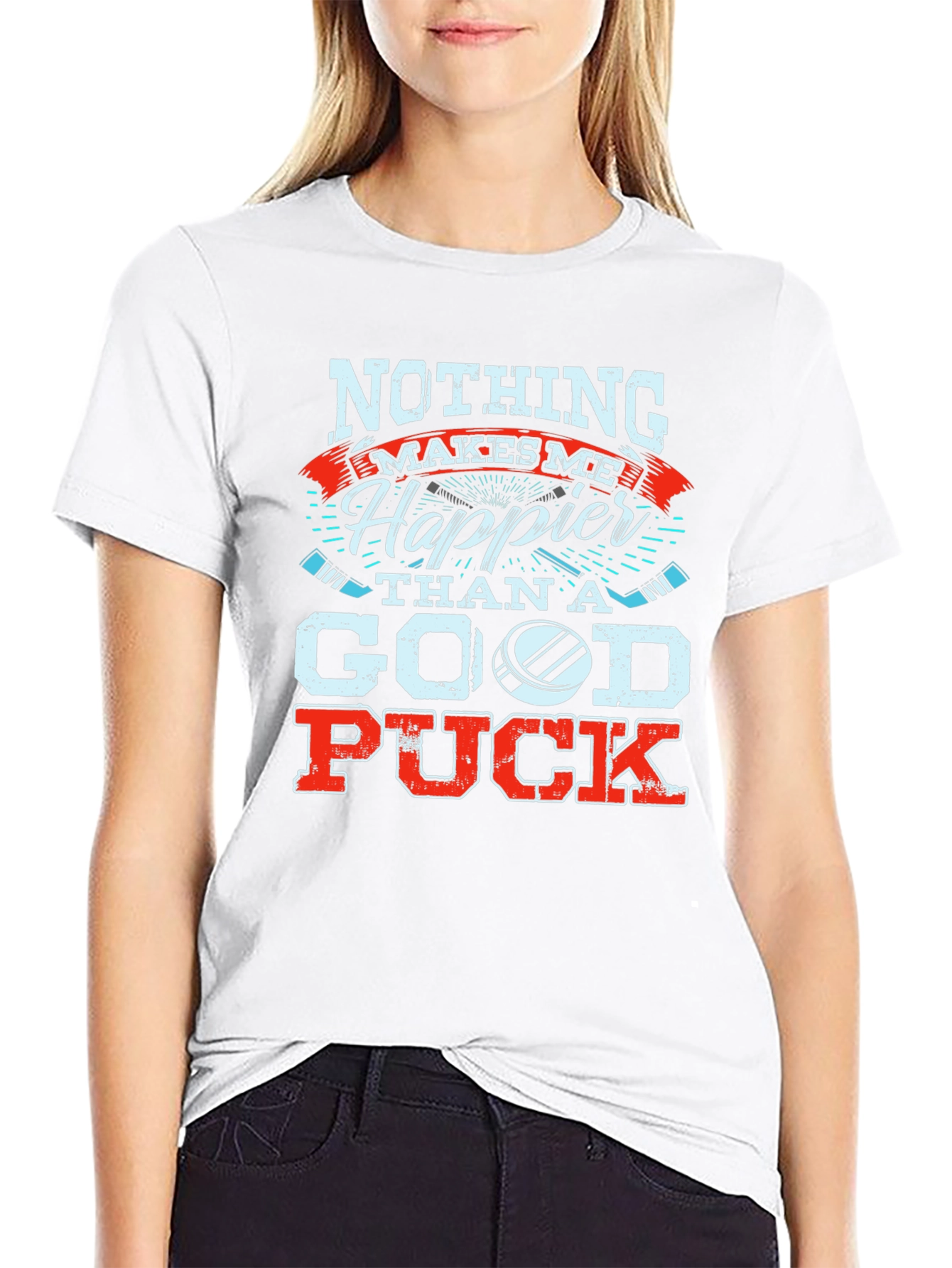 Hockey Fan T-Shirt: Nothing Makes Me Happier