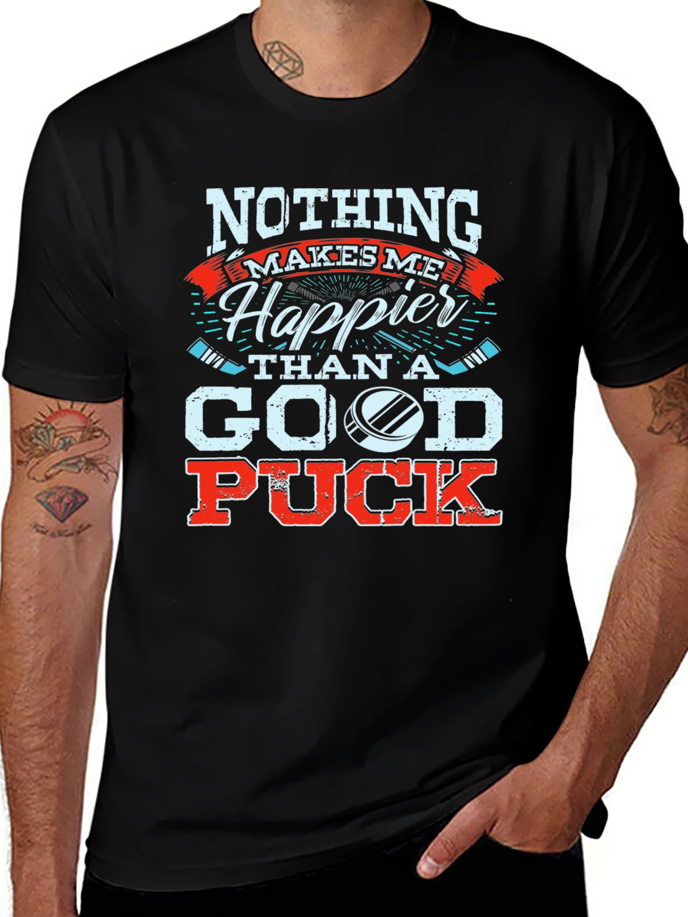 Hockey Fan T-Shirt: Nothing Makes Me Happier