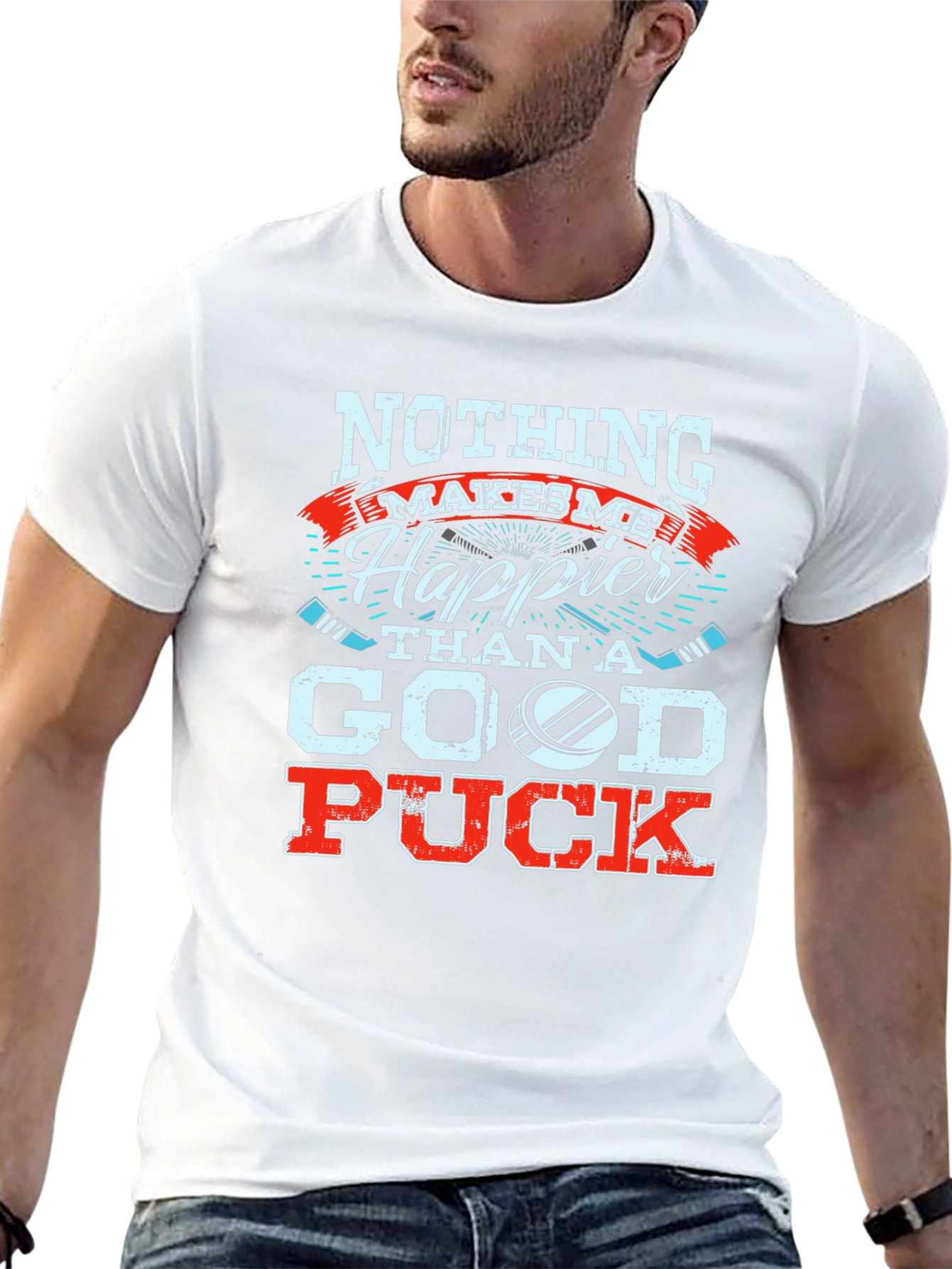 Hockey Fan T-Shirt: Nothing Makes Me Happier