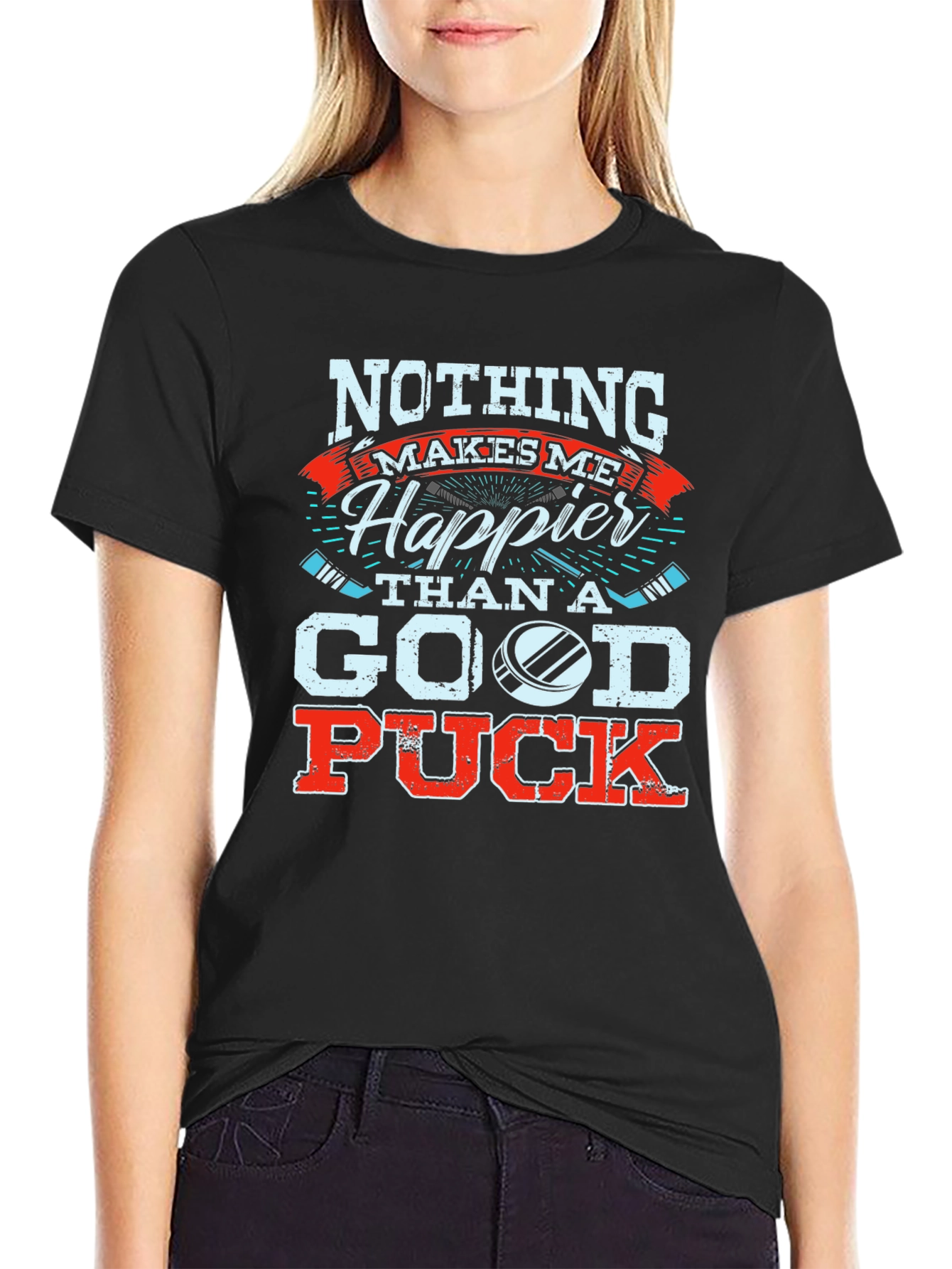 Hockey Fan T-Shirt: Nothing Makes Me Happier