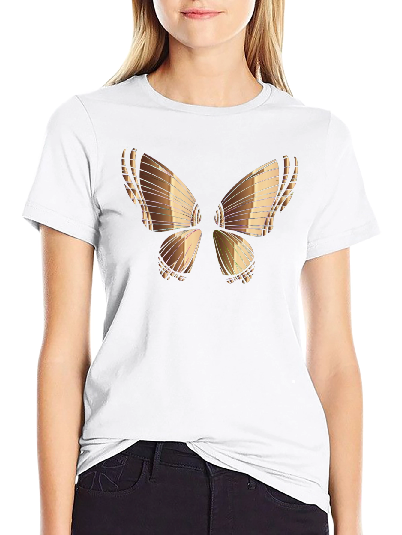 Butterfly Graphic Tee - Black Cotton Blend